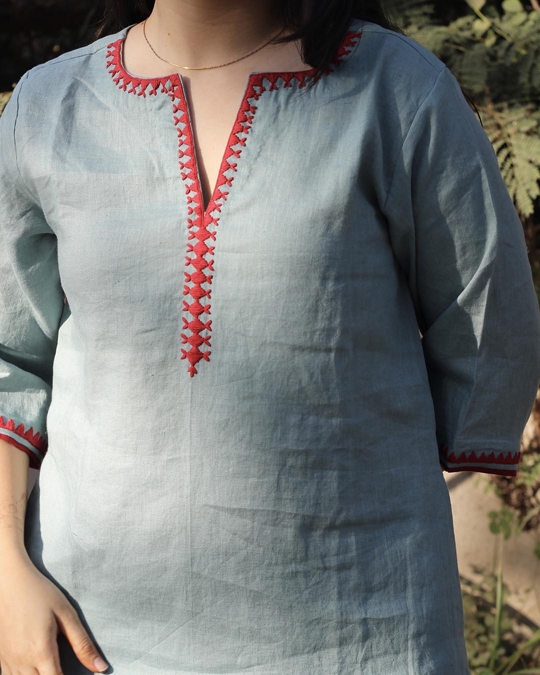 Sky blue Premium Linen Kurta