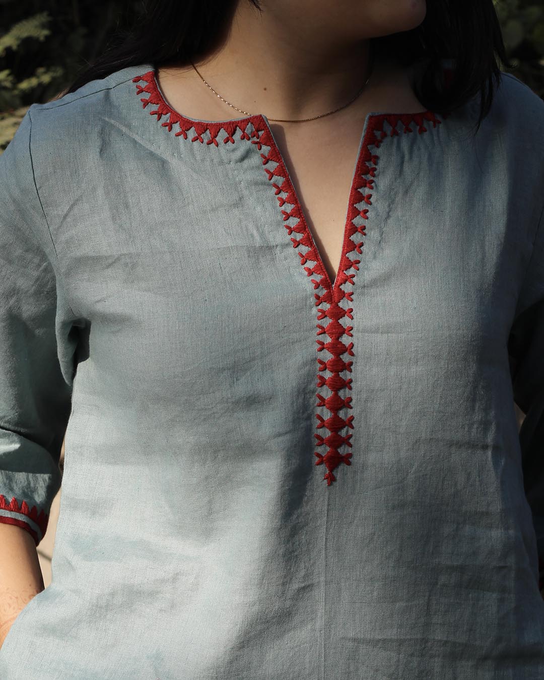 Sky blue Premium Linen Kurta