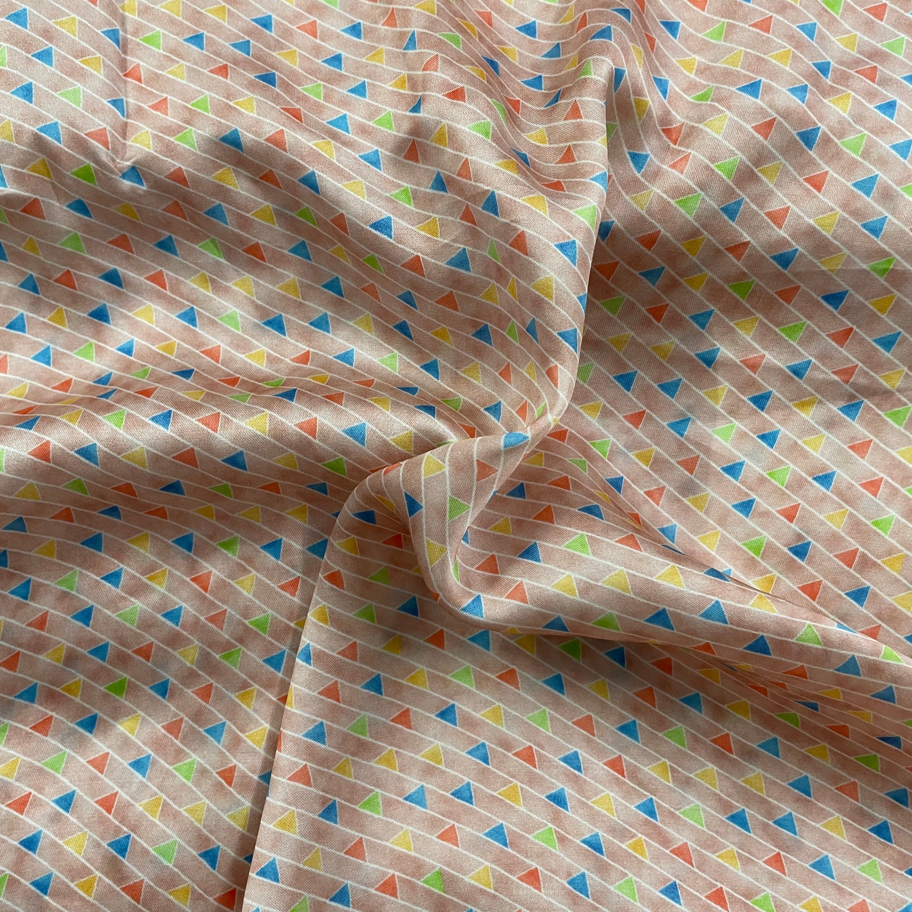 Small Kitne print with dusty contrast on bamberg muslin fabric per meter