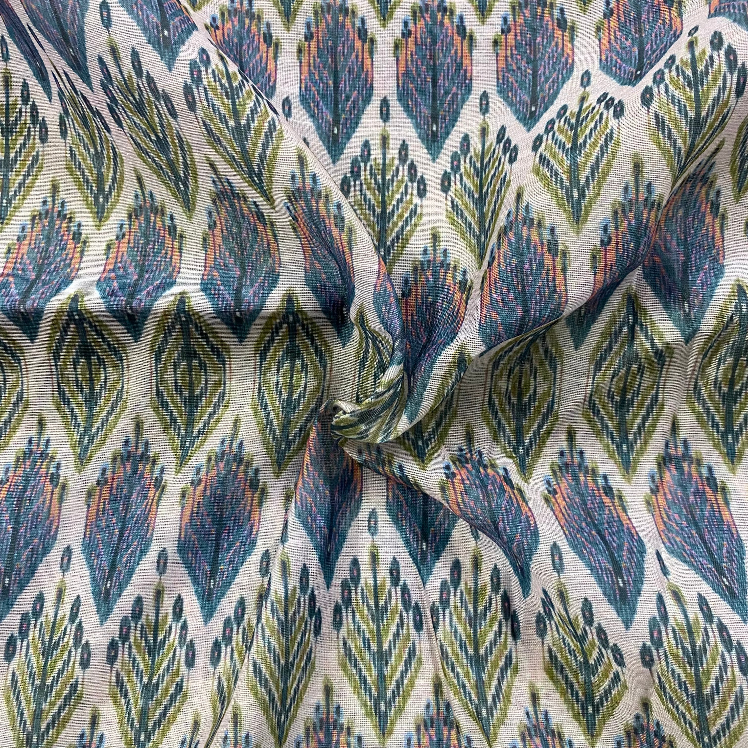 Klose print on chanderi fabric per meter