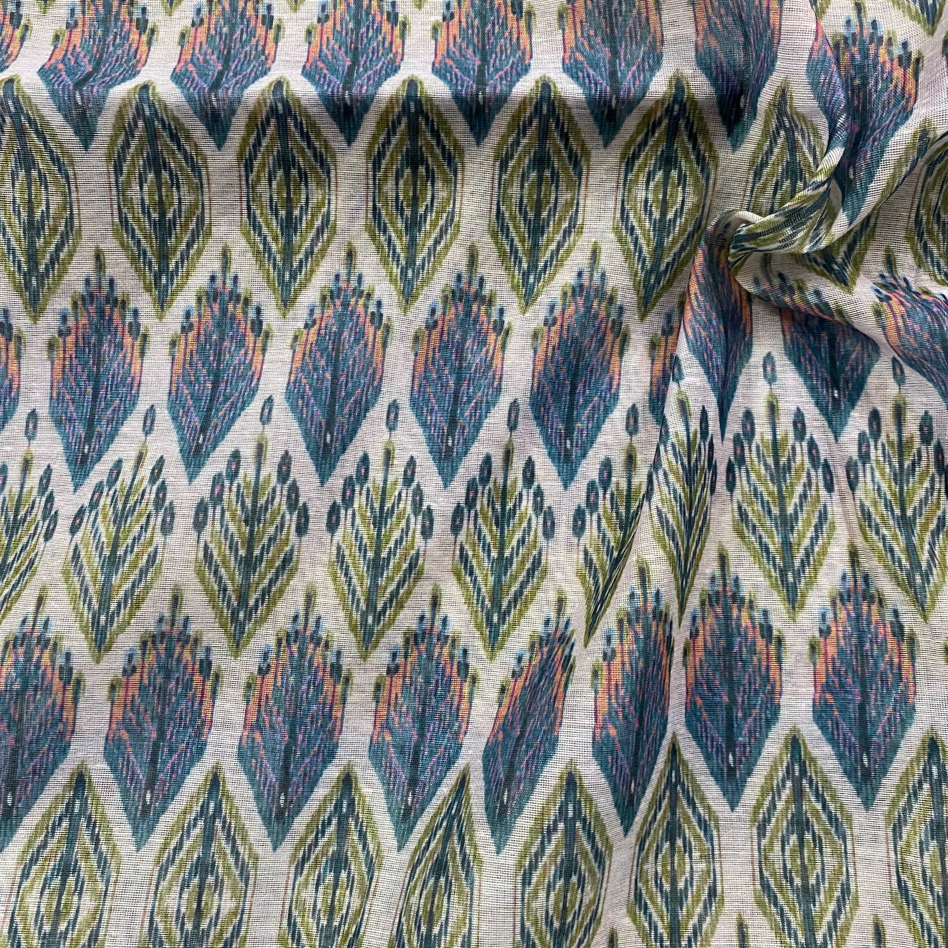 Klose print on chanderi fabric per meter