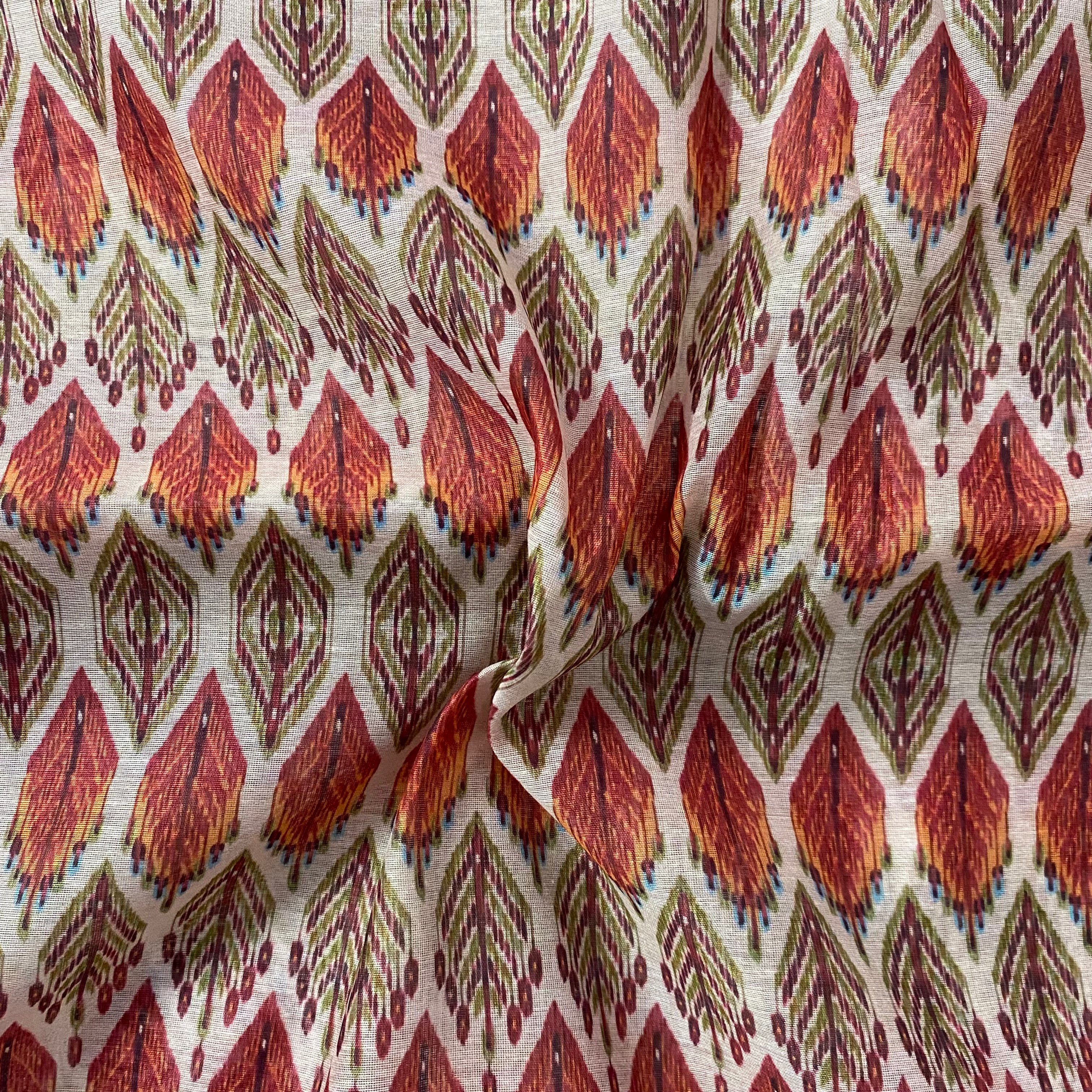 Klose print on chanderi fabric per meter