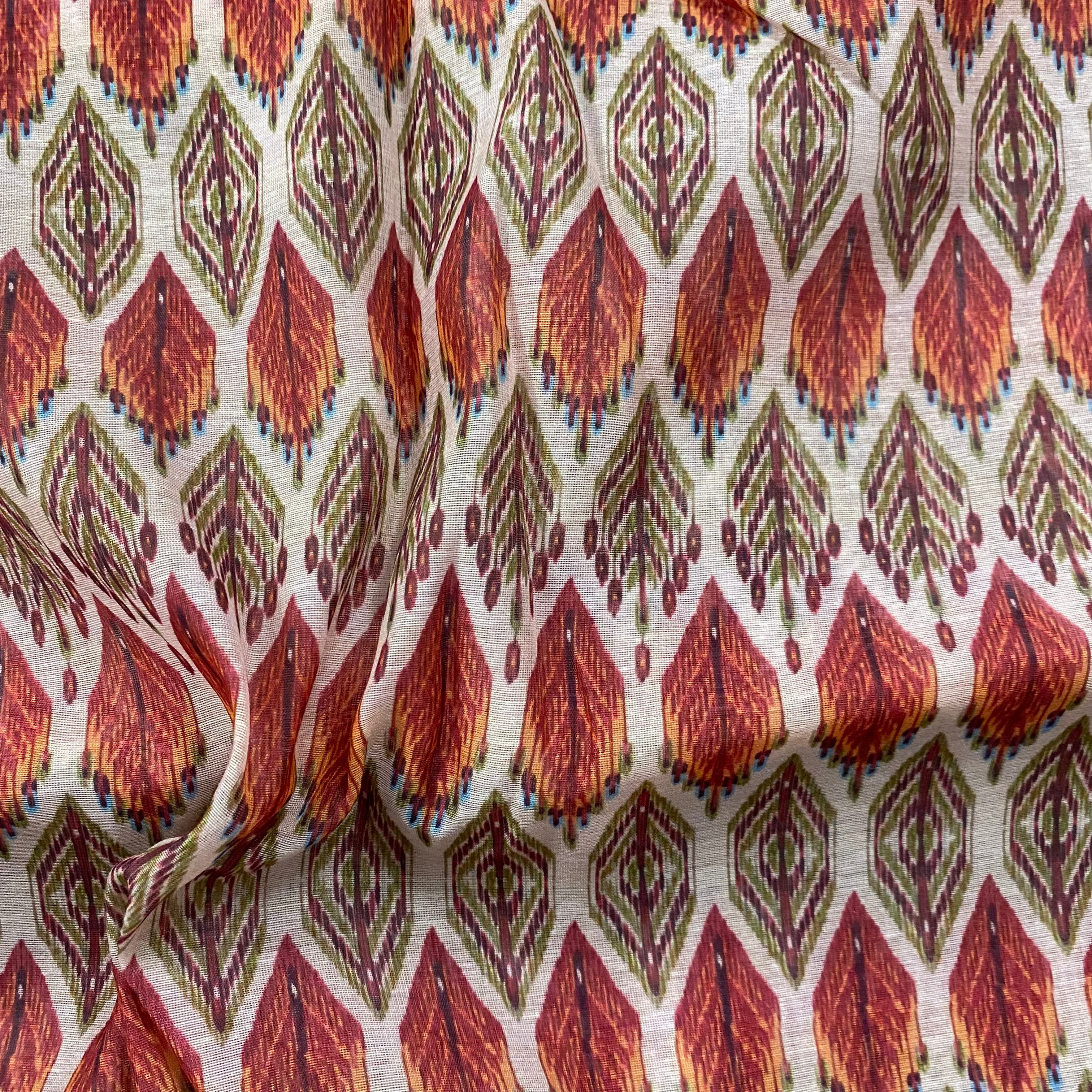 Klose print on chanderi fabric per meter