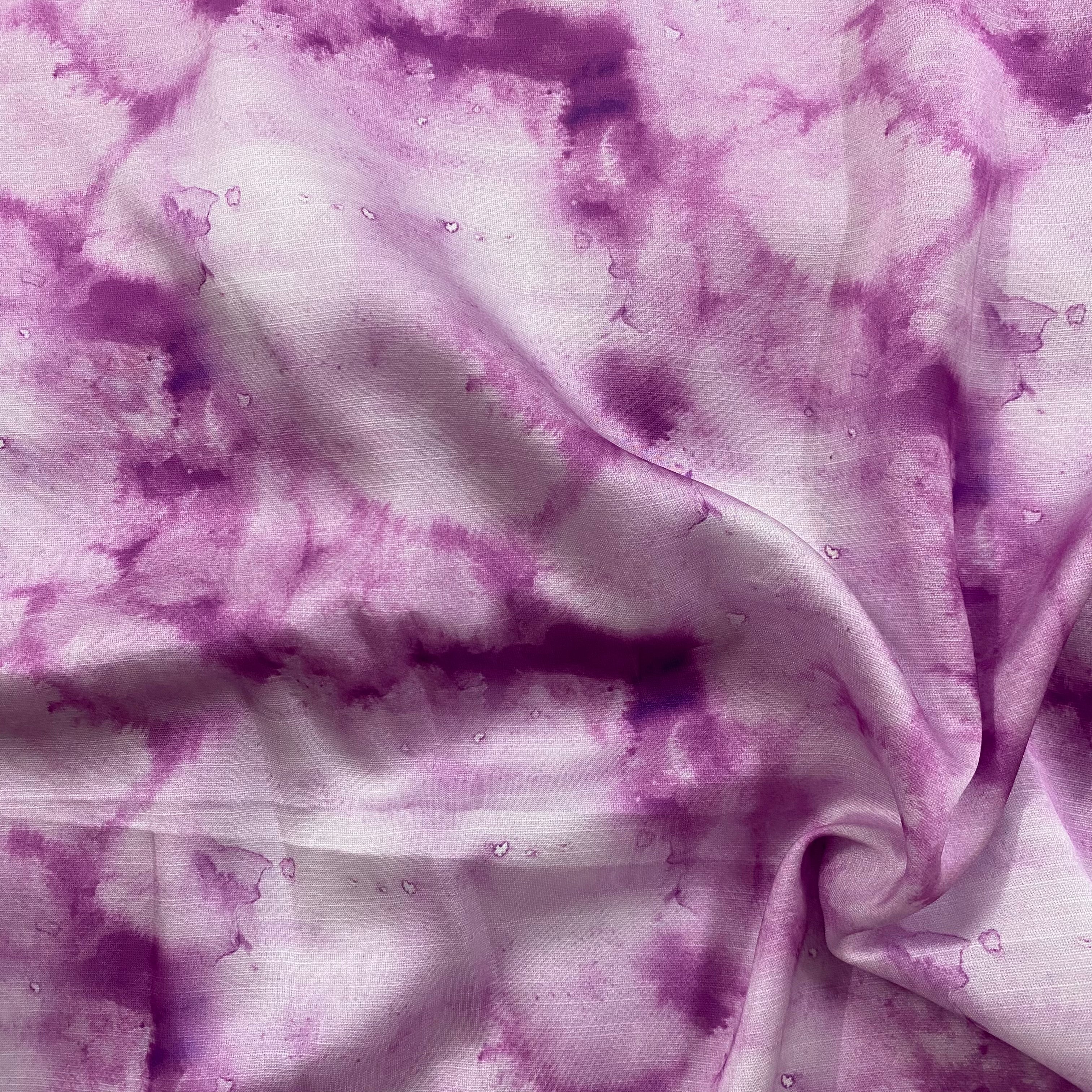 Tye & dye pattern print on linen satin fabric per meter