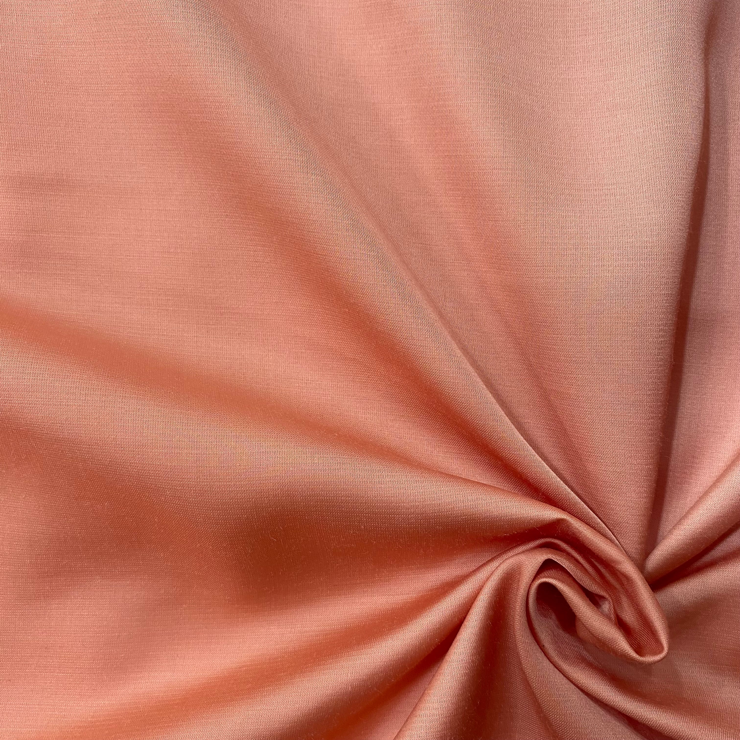 English color peach shade modal satin fabric - 44 width per meter price