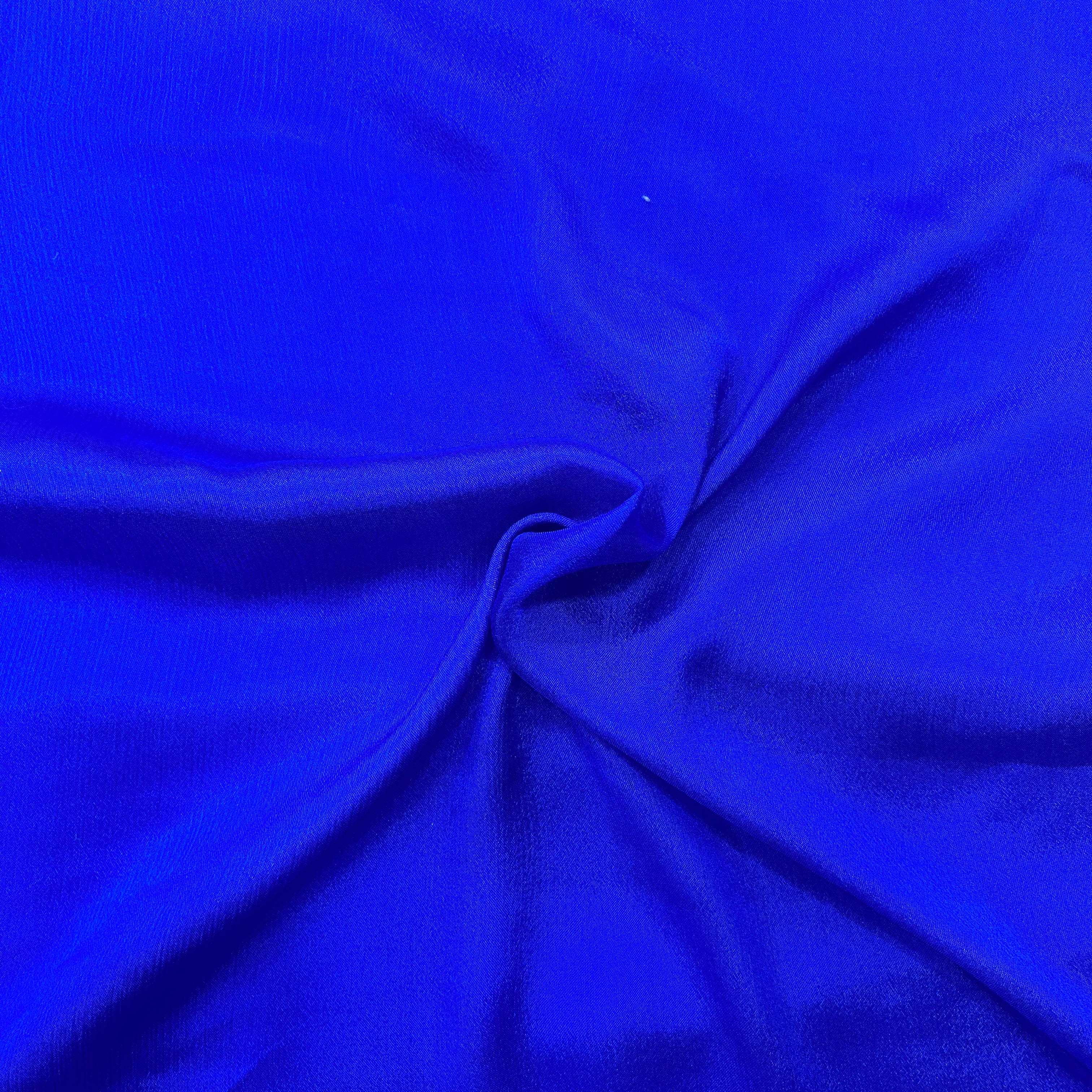 Royal blue pure chinon fabric - 44 width per meter price