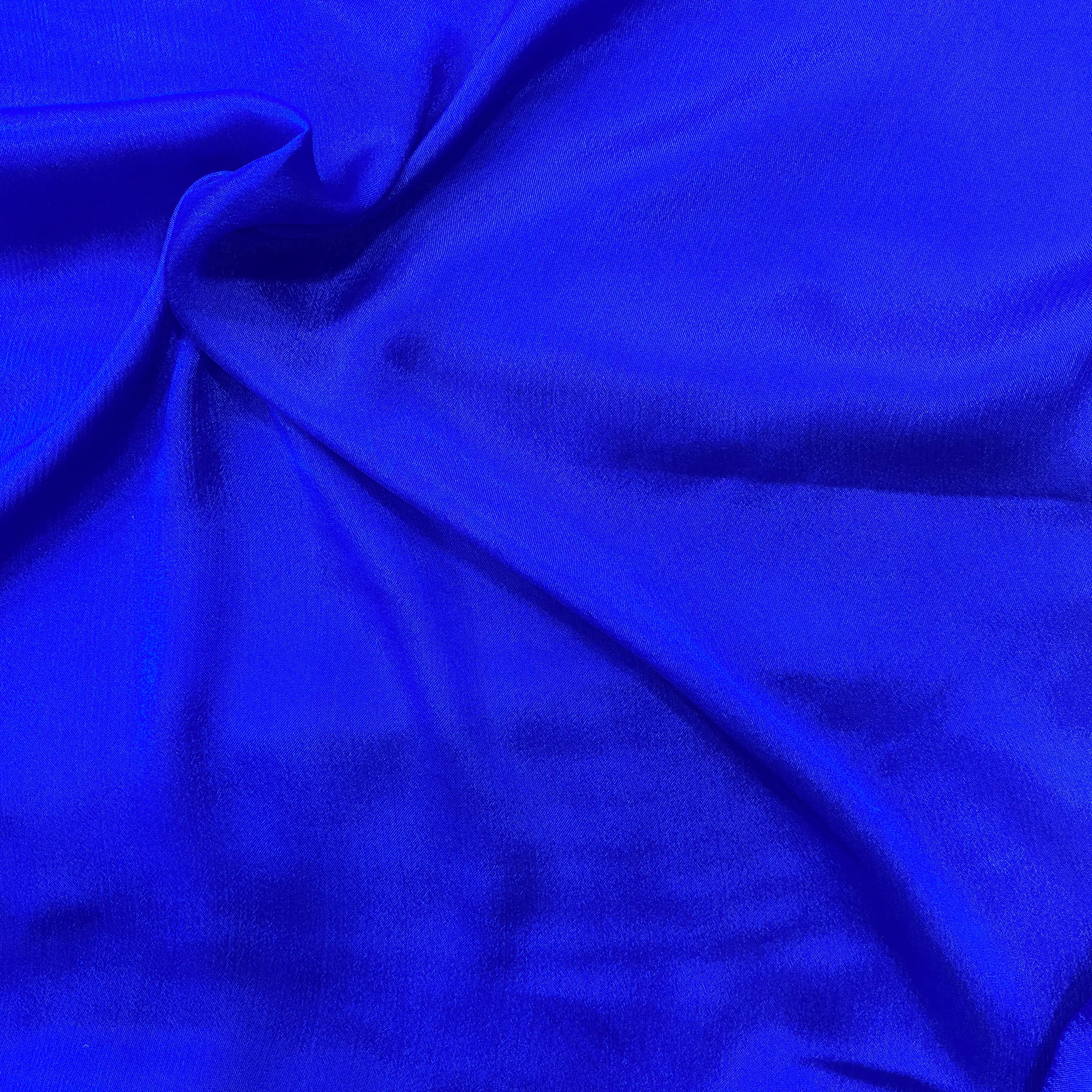 Royal blue pure chinon fabric - 44 width per meter price