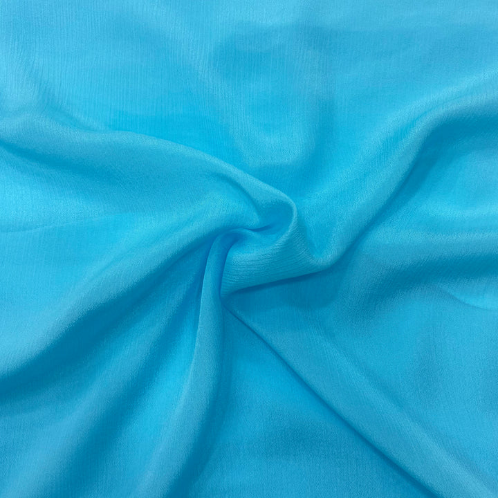 Light sky blue pure chinon fabric - 44 width per meter price