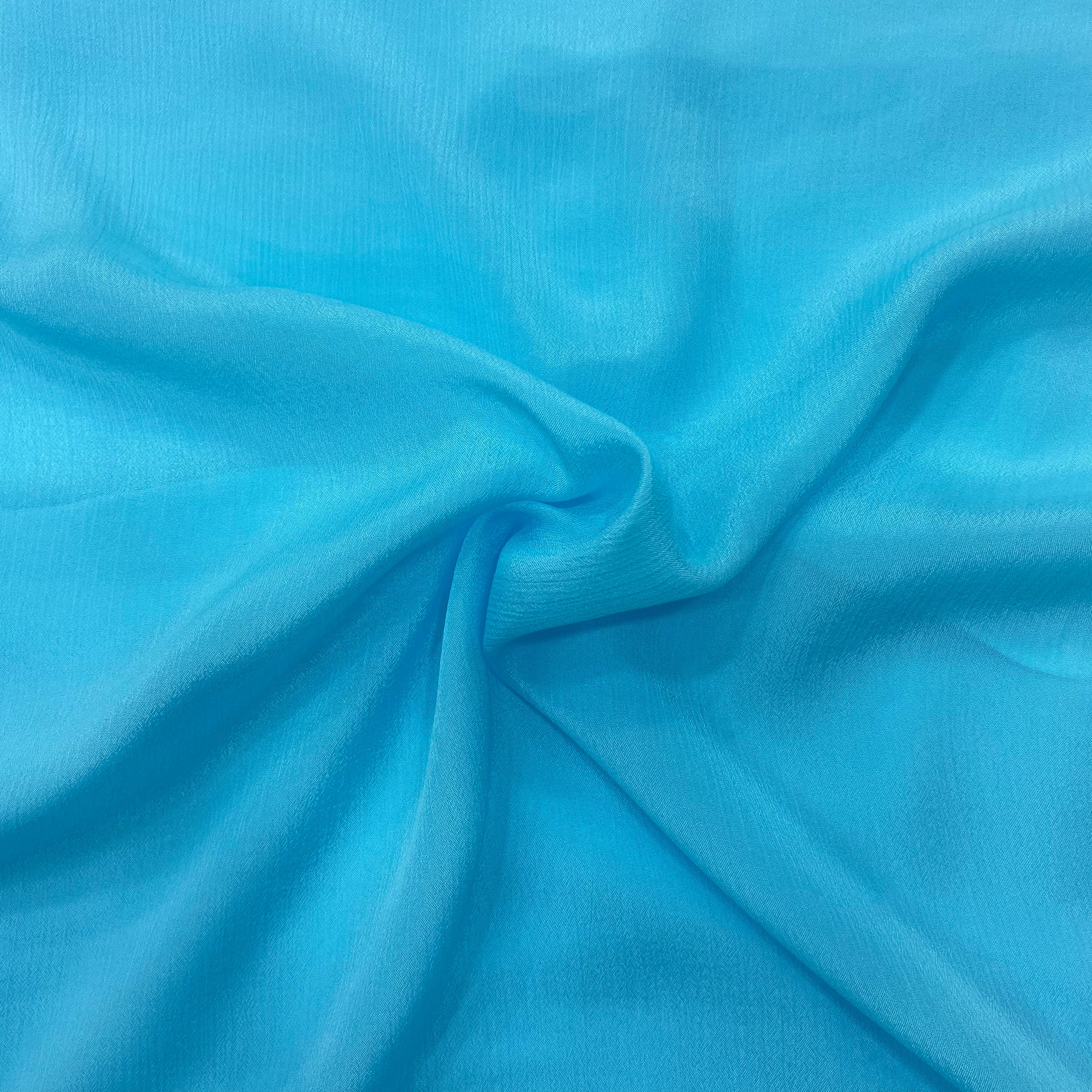 Light sky blue pure chinon fabric - 44 width per meter price