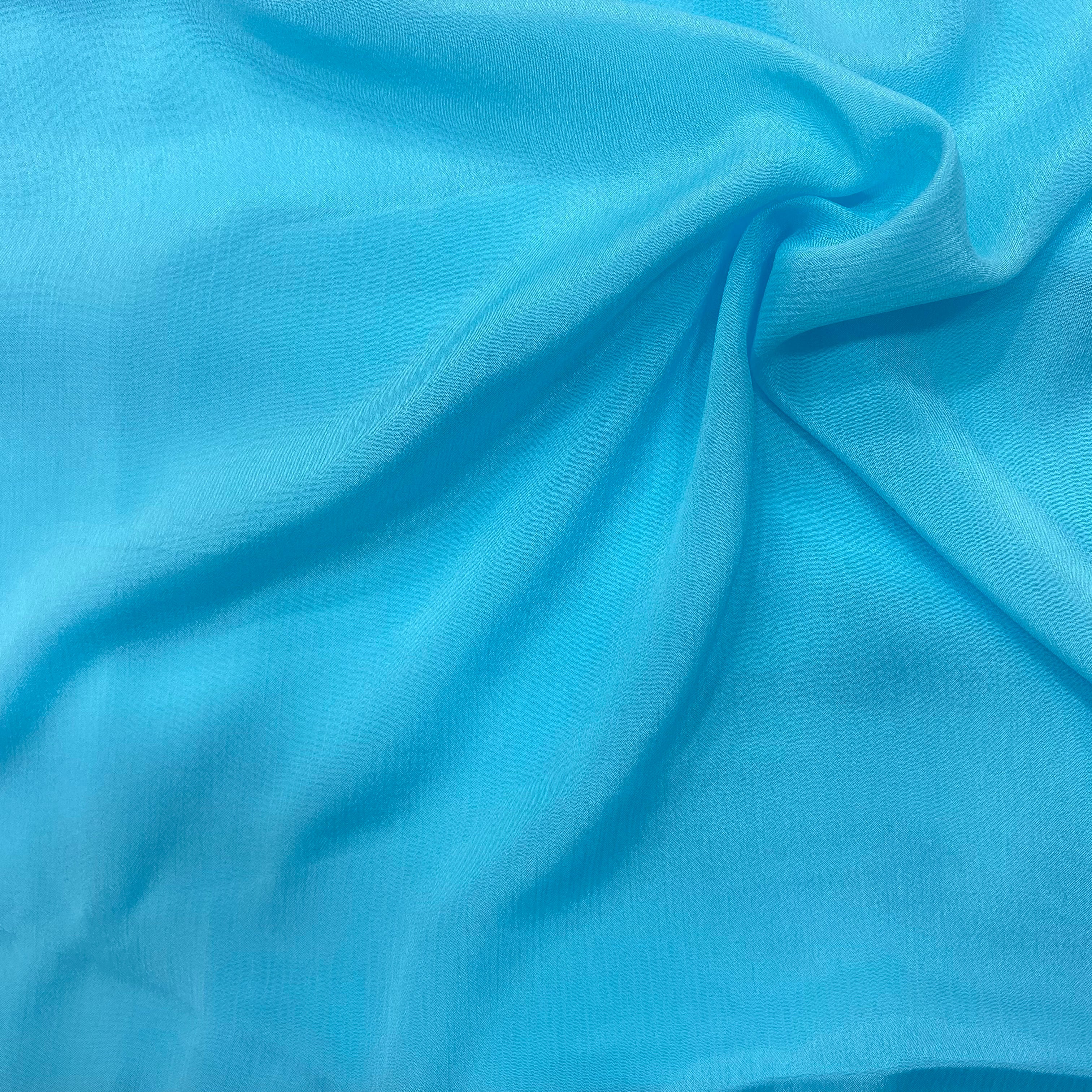 Light sky blue pure chinon fabric - 44 width per meter price