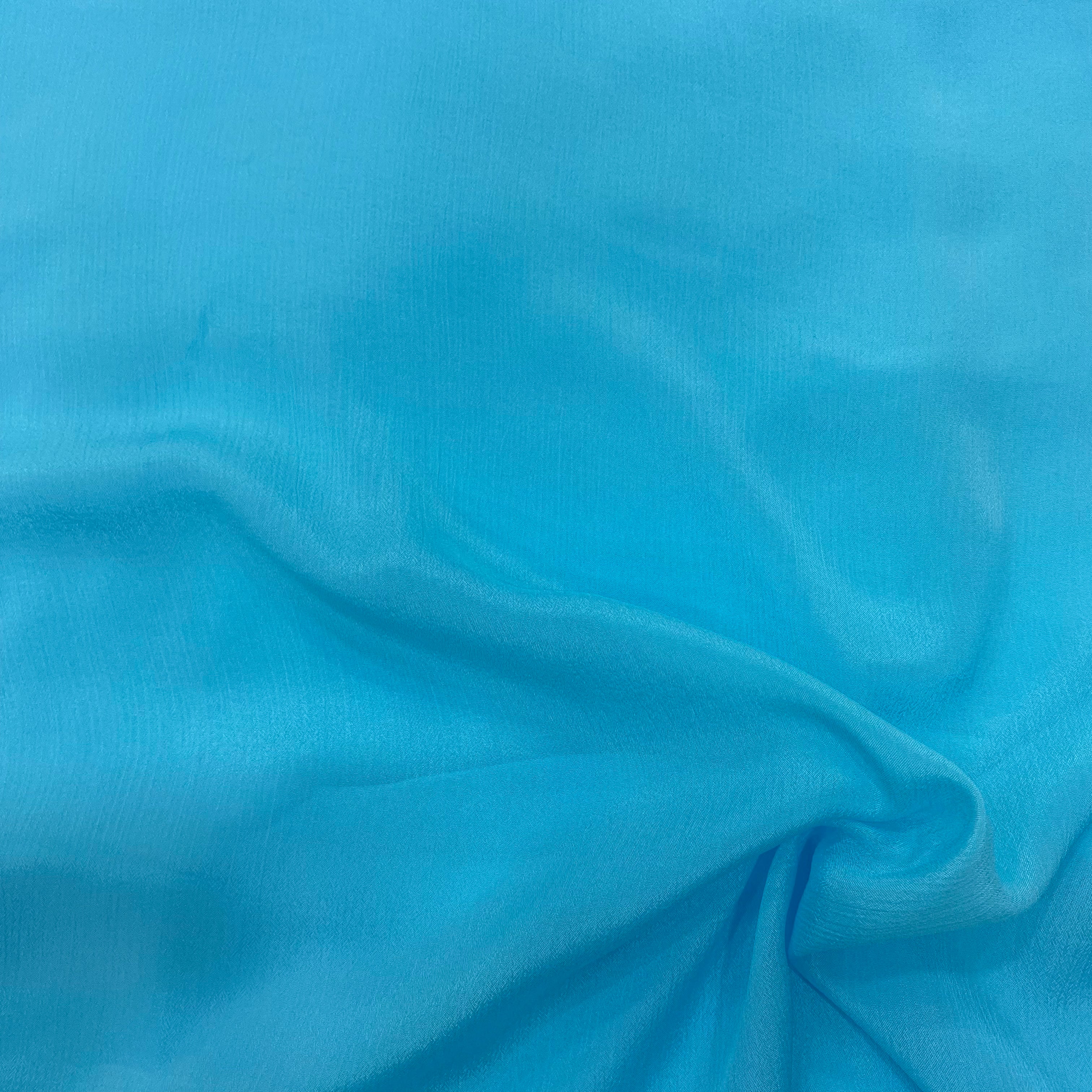 Light sky blue pure chinon fabric - 44 width per meter price