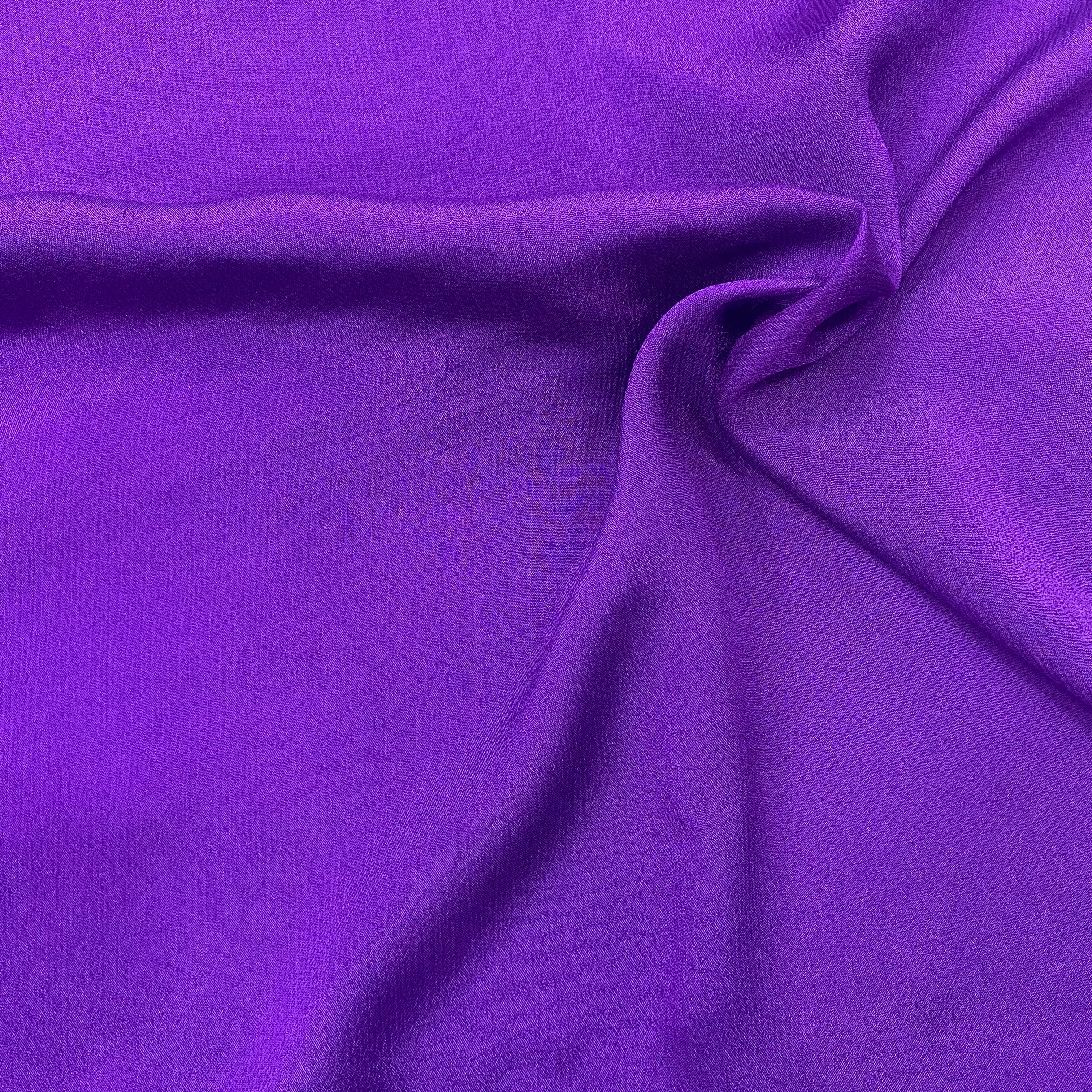 Deep purple pure chinon fabric - 44 width per meter price