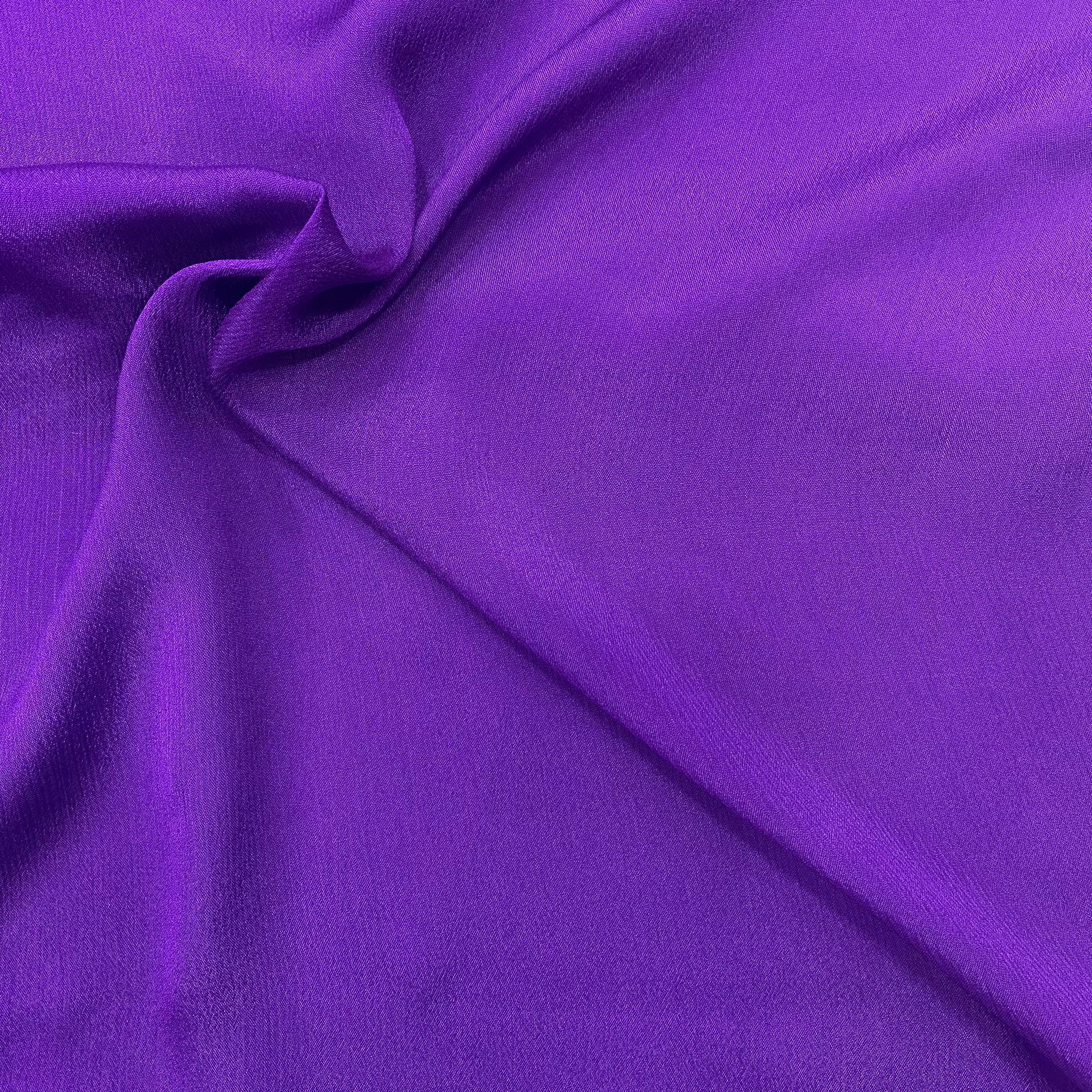 Deep purple pure chinon fabric - 44 width per meter price