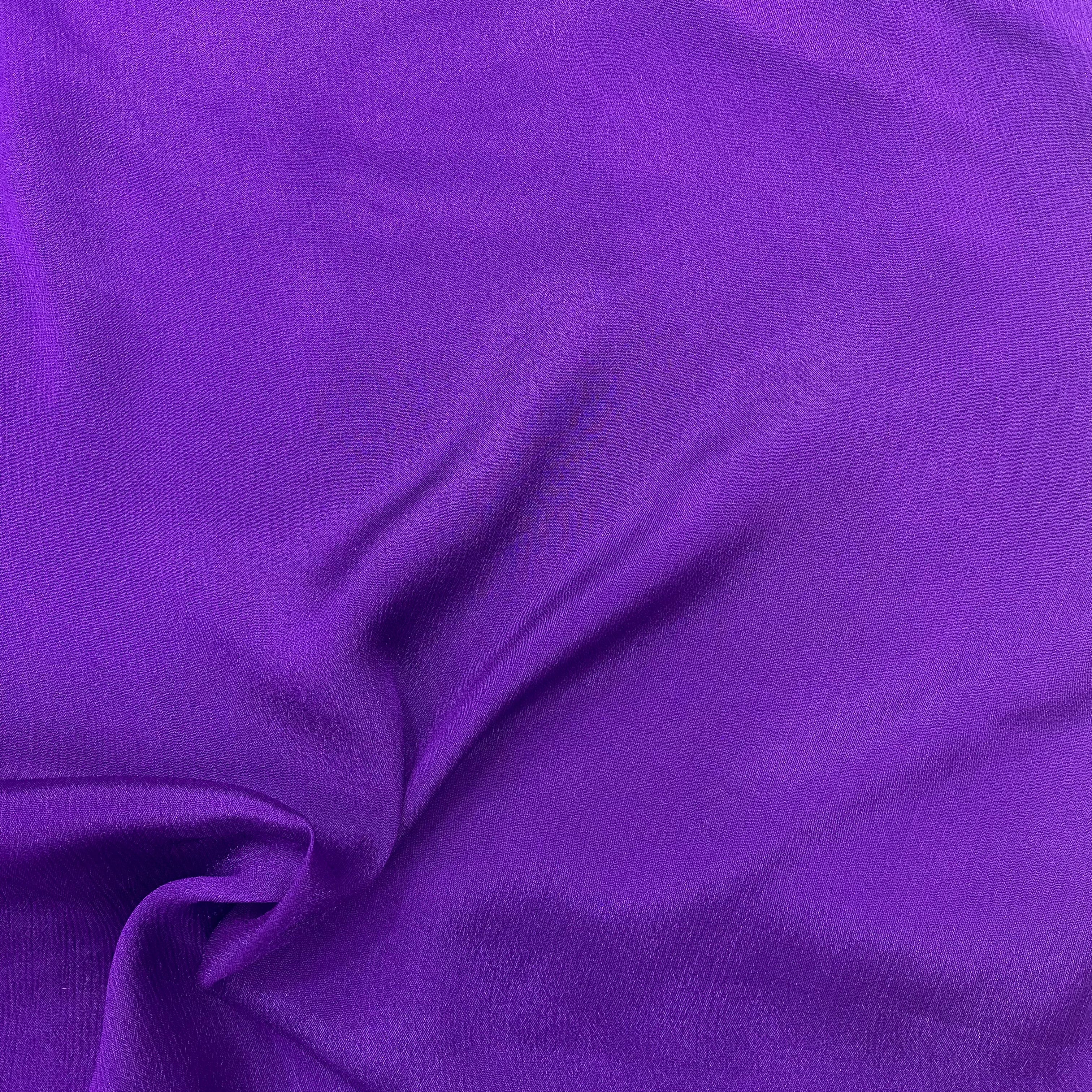 Deep purple pure chinon fabric - 44 width per meter price