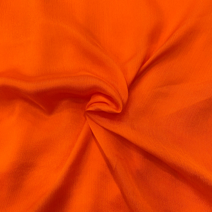 Bright orange pure chinon fabric - 44 width per meter price