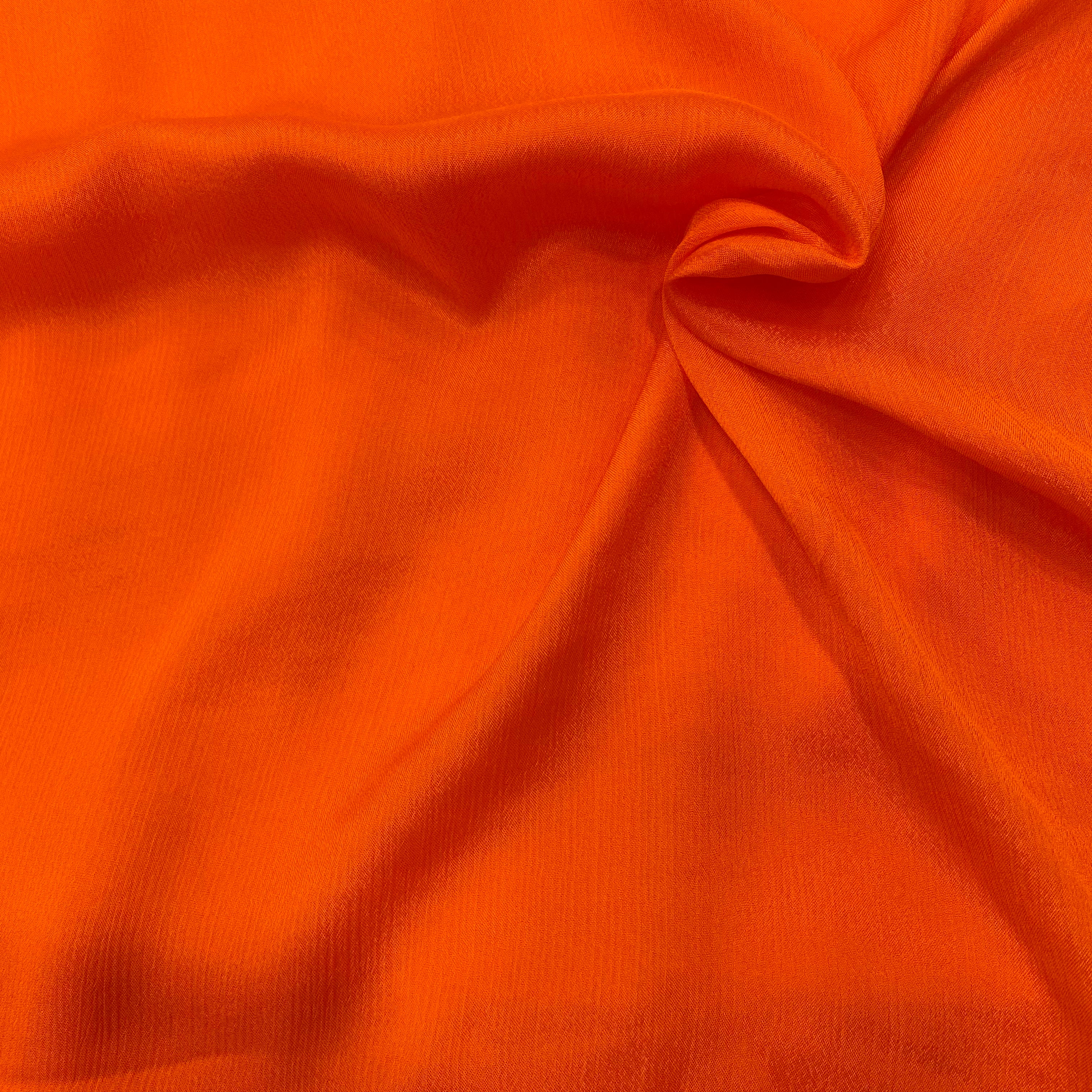 Bright orange pure chinon fabric - 44 width per meter price