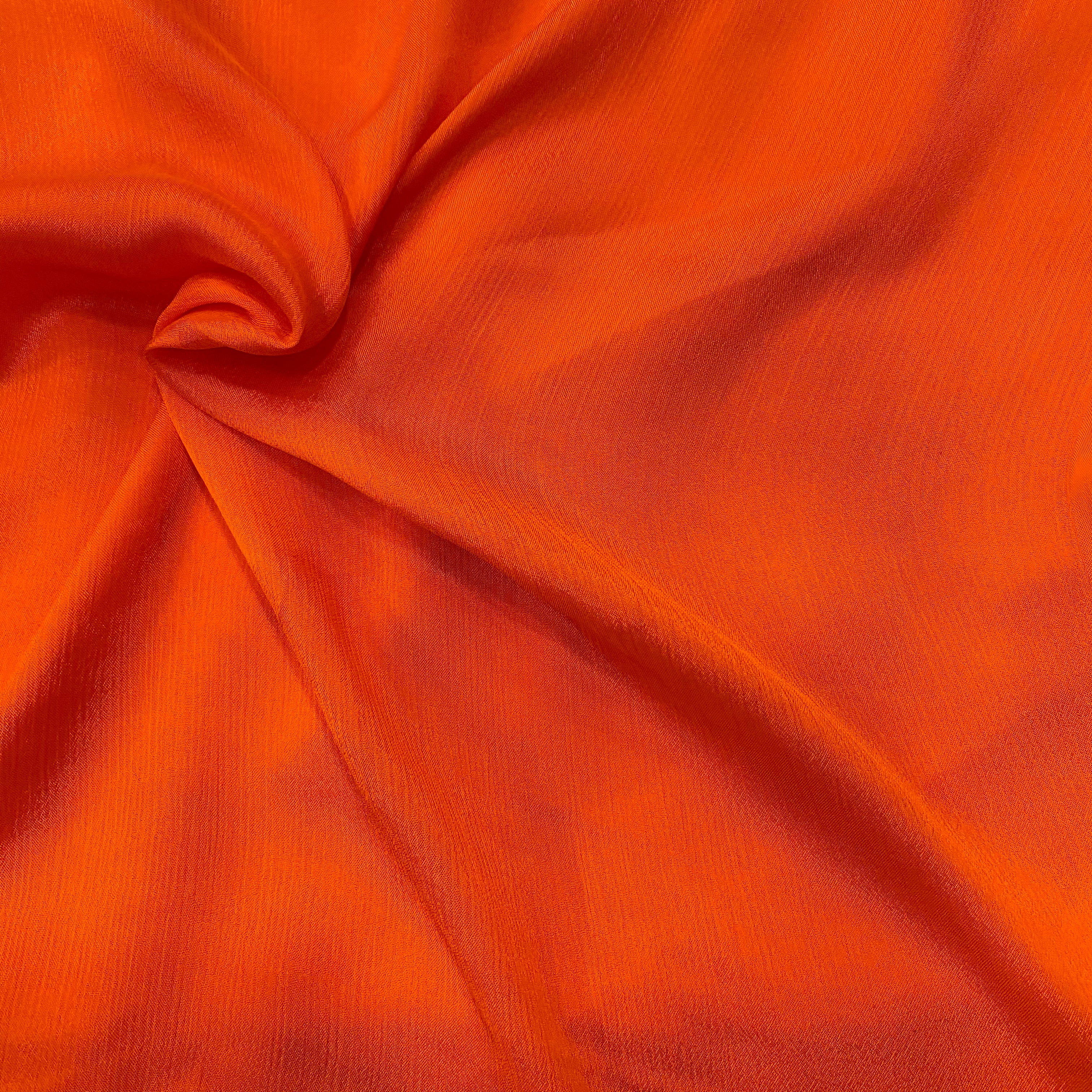 Bright orange pure chinon fabric - 44 width per meter price