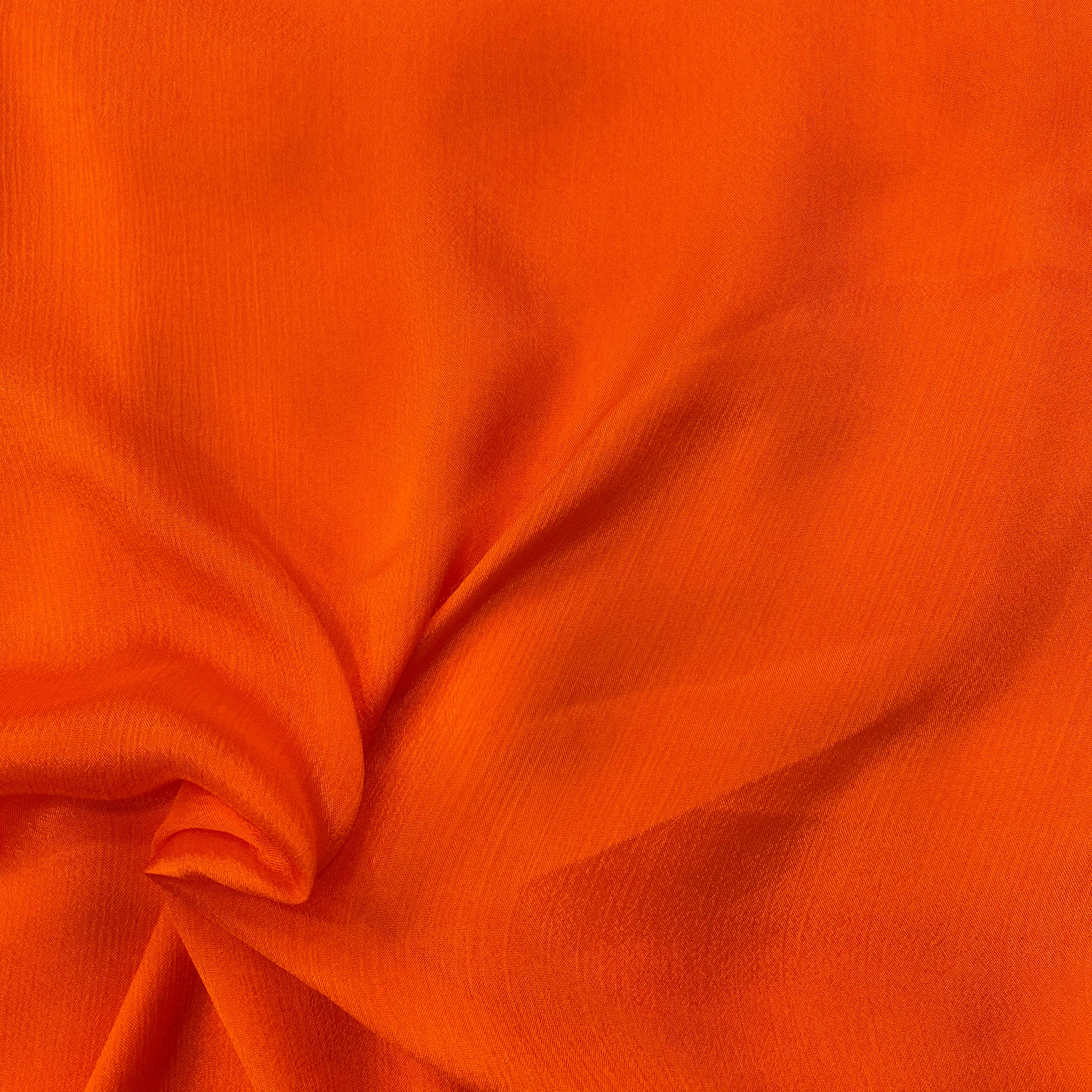 Bright orange pure chinon fabric - 44 width per meter price