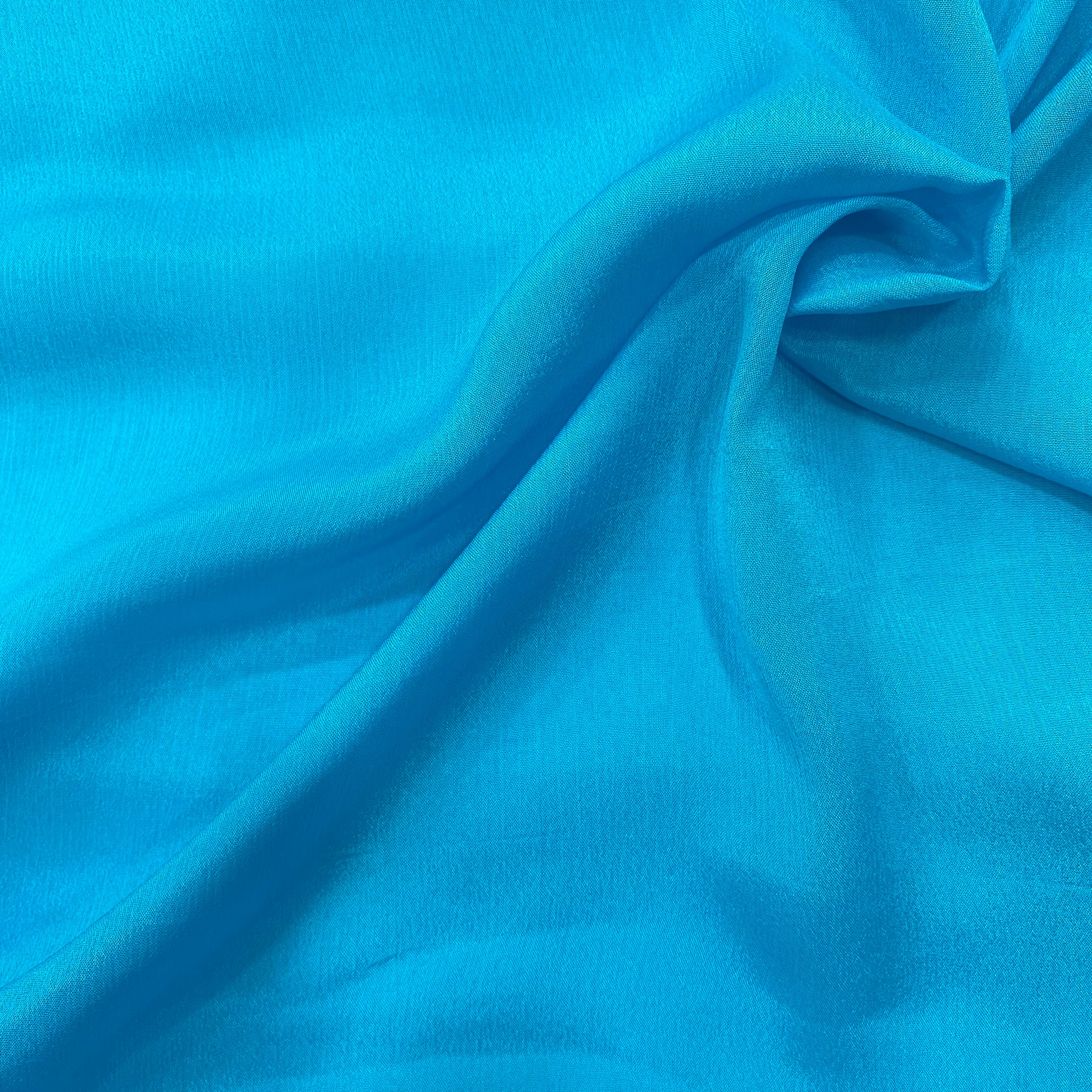 Dark sky blue pure chinon fabric - 44 width per meter price