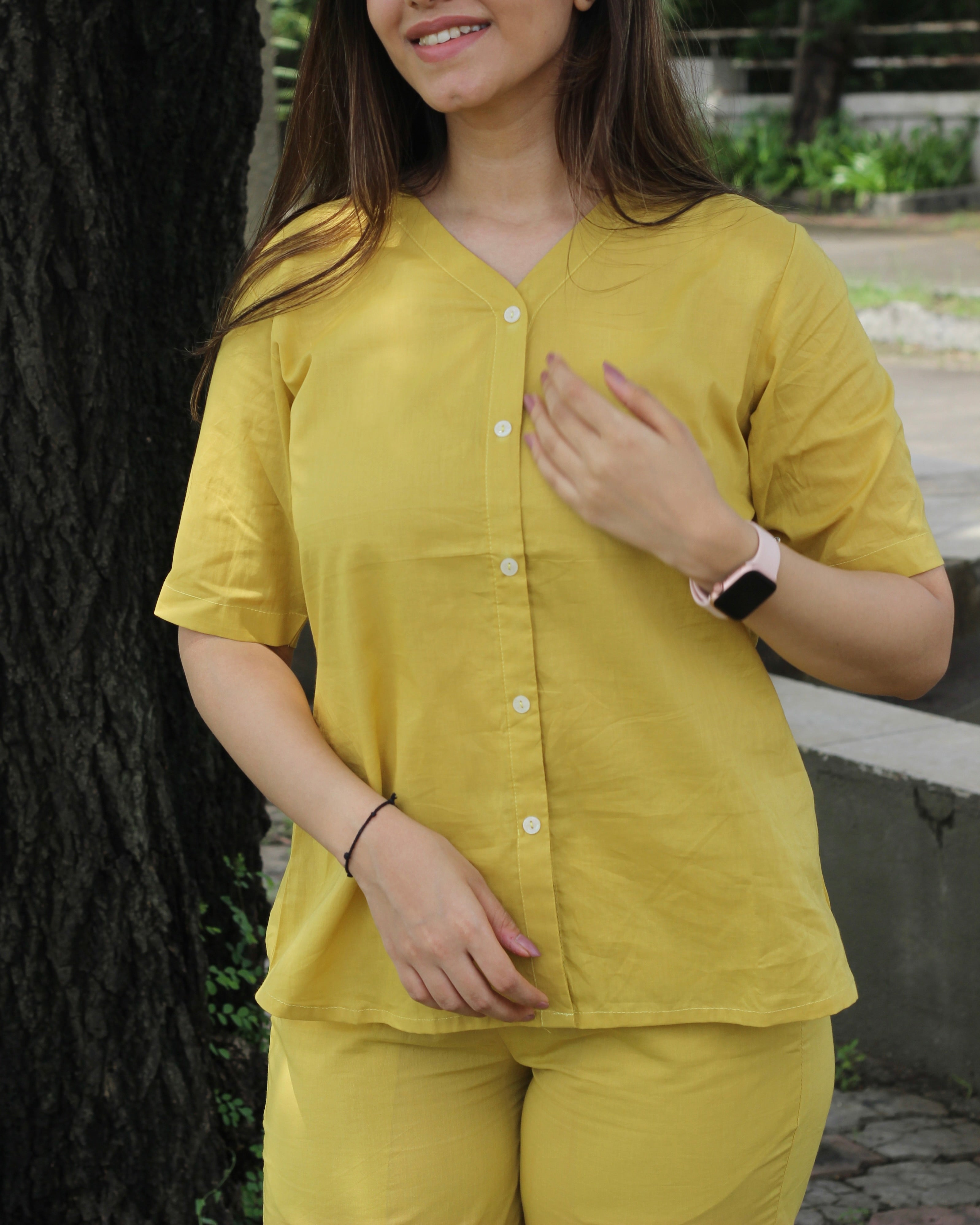 Premium Cotton Yellow Lounge Set