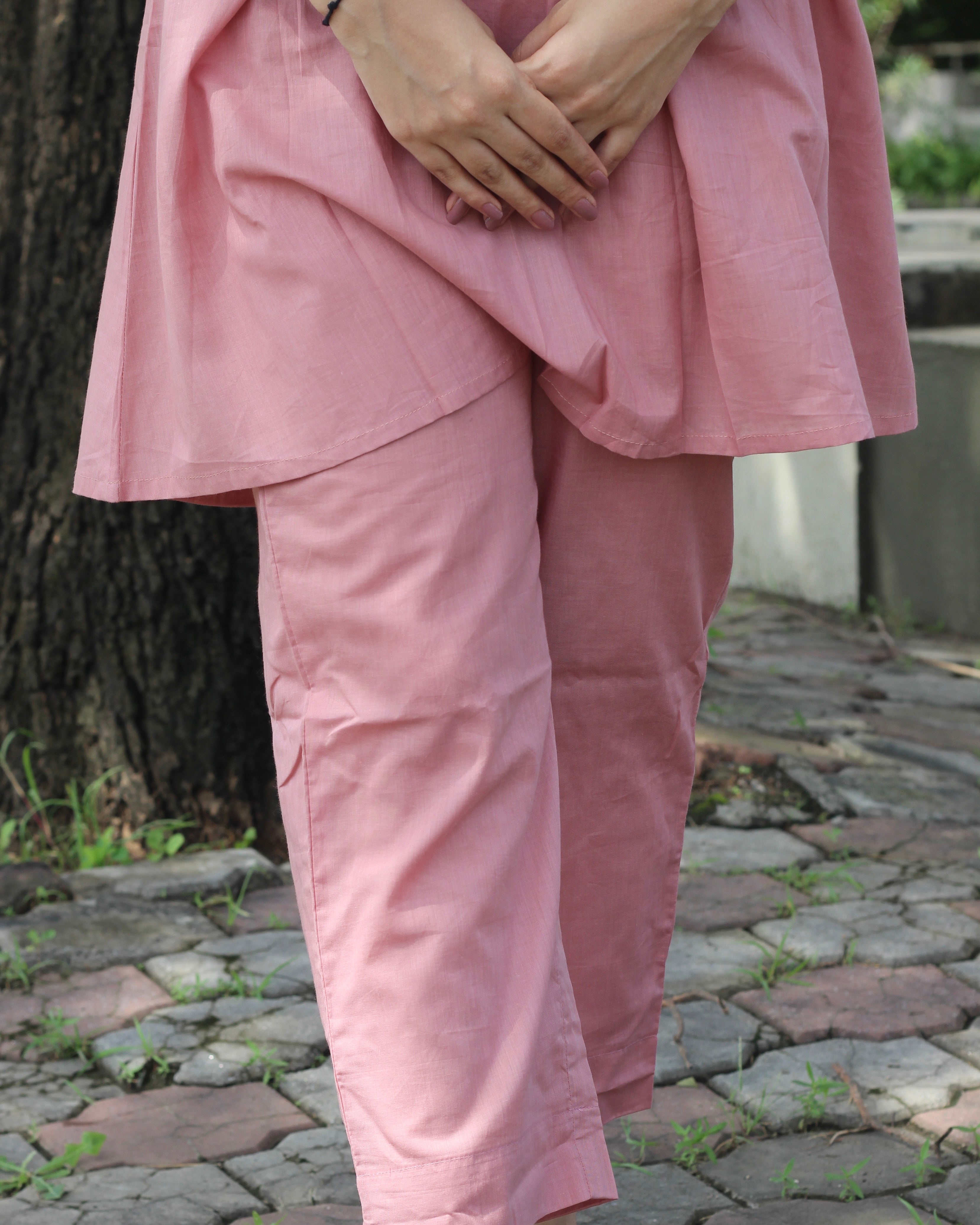 Premium cotton Pants in Pastel Pink