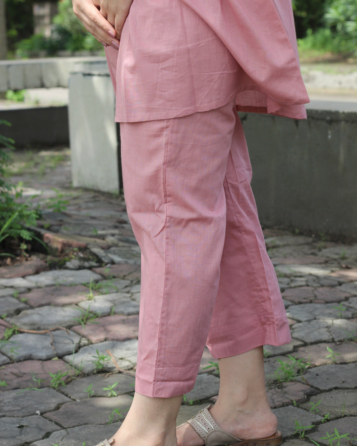 Premium cotton Pants in Pastel Pink