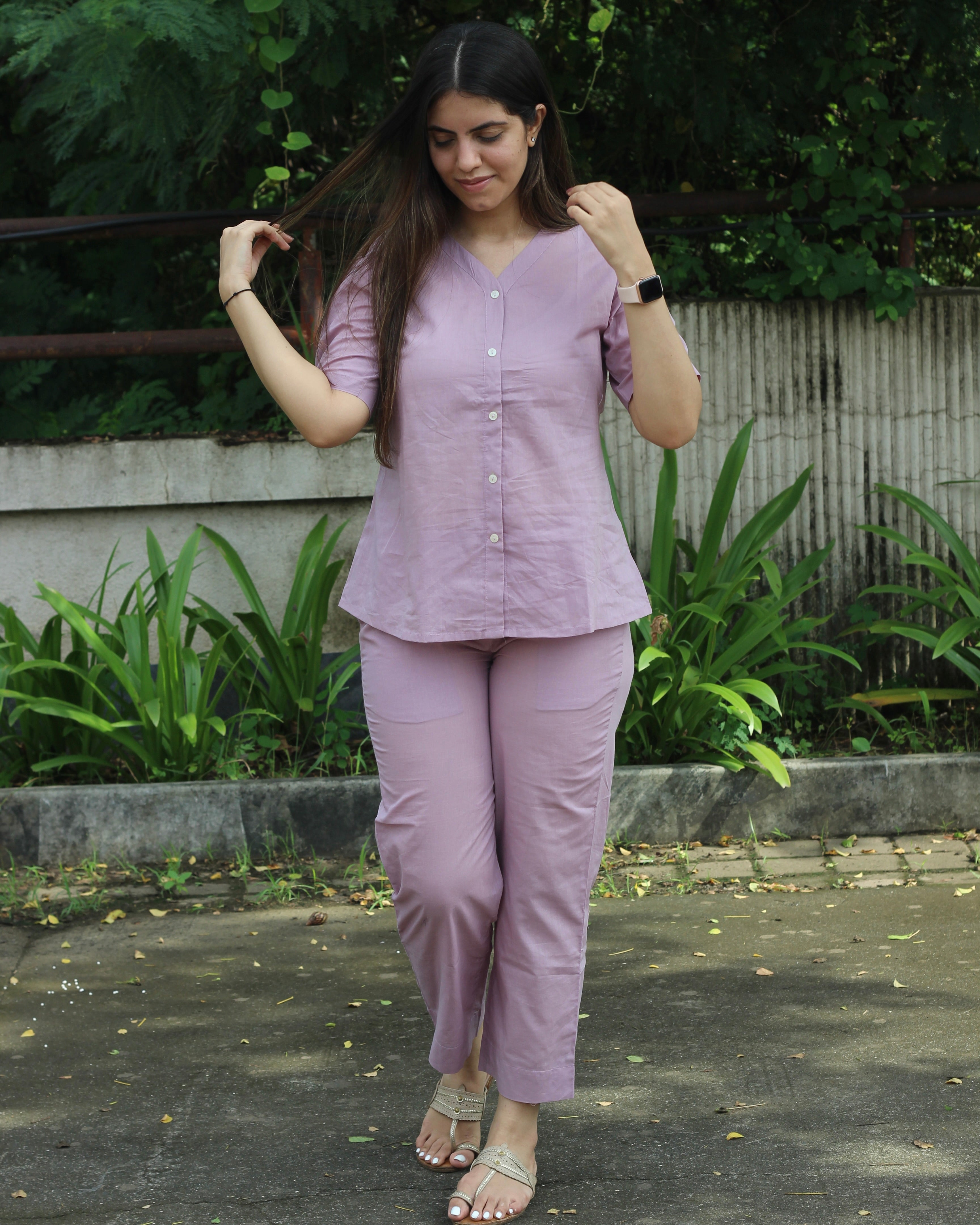 Premium Cotton Lilac Lounge Set
