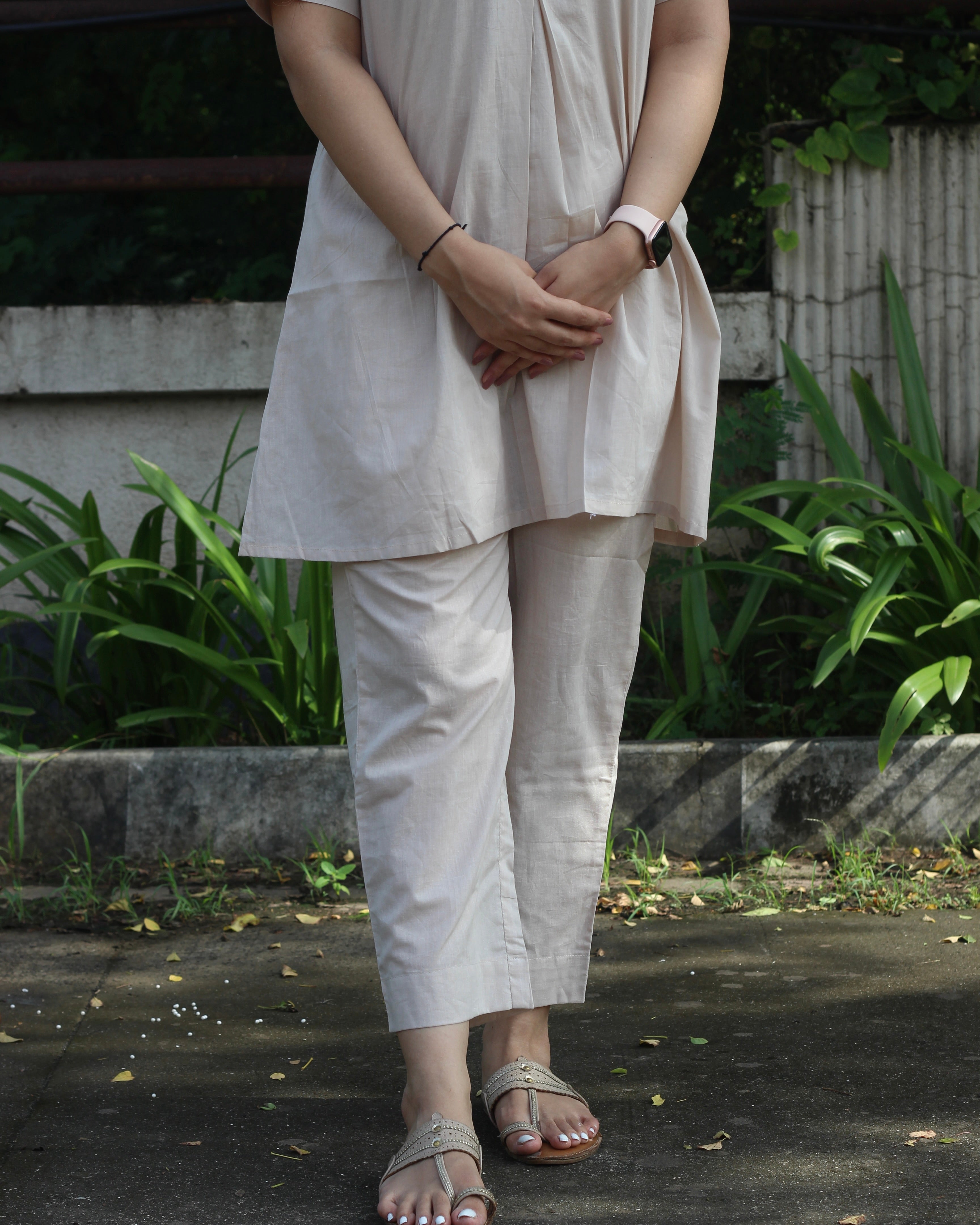 Premium Cotton Biege Lounge Set