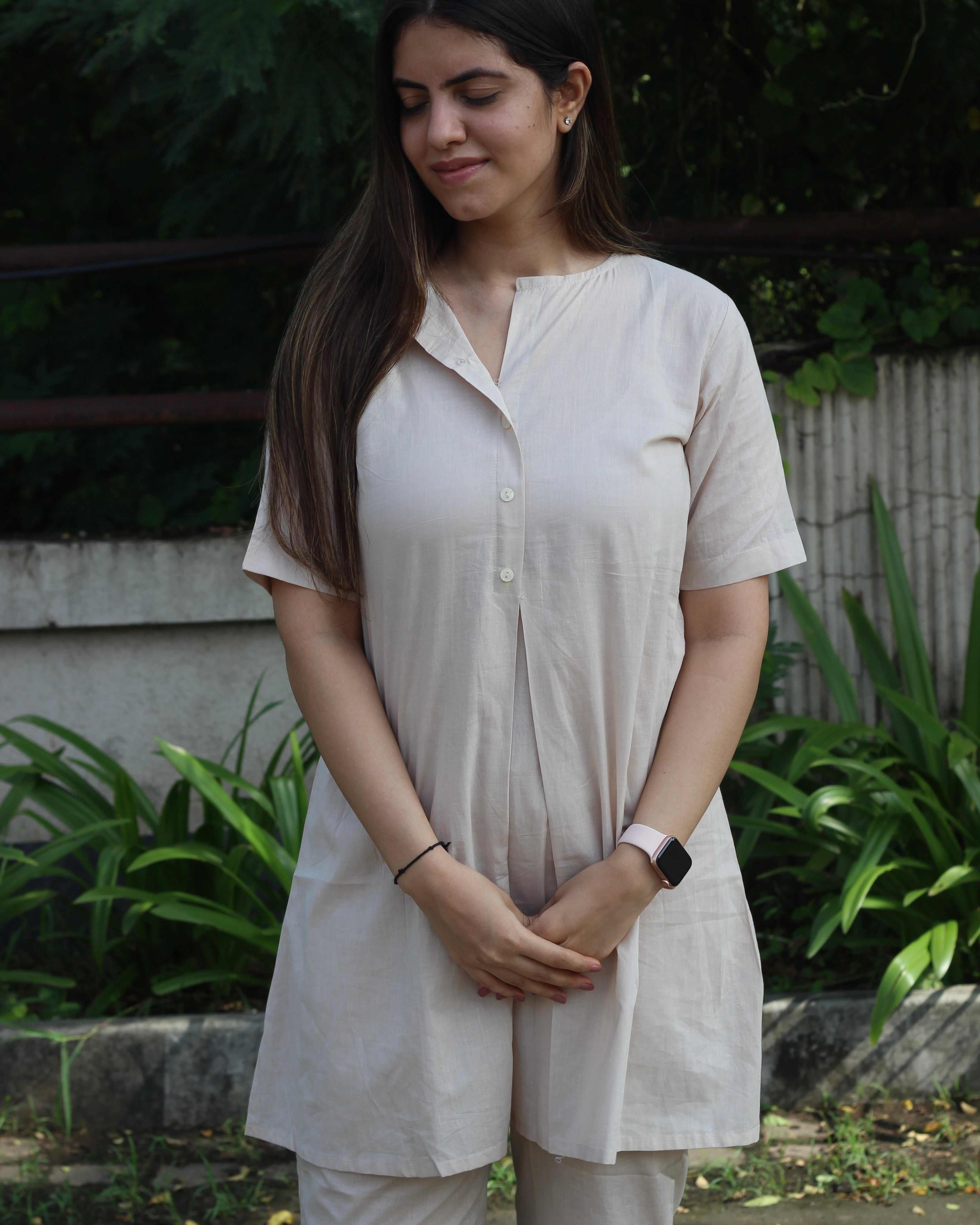 Premium Cotton Biege Lounge Set