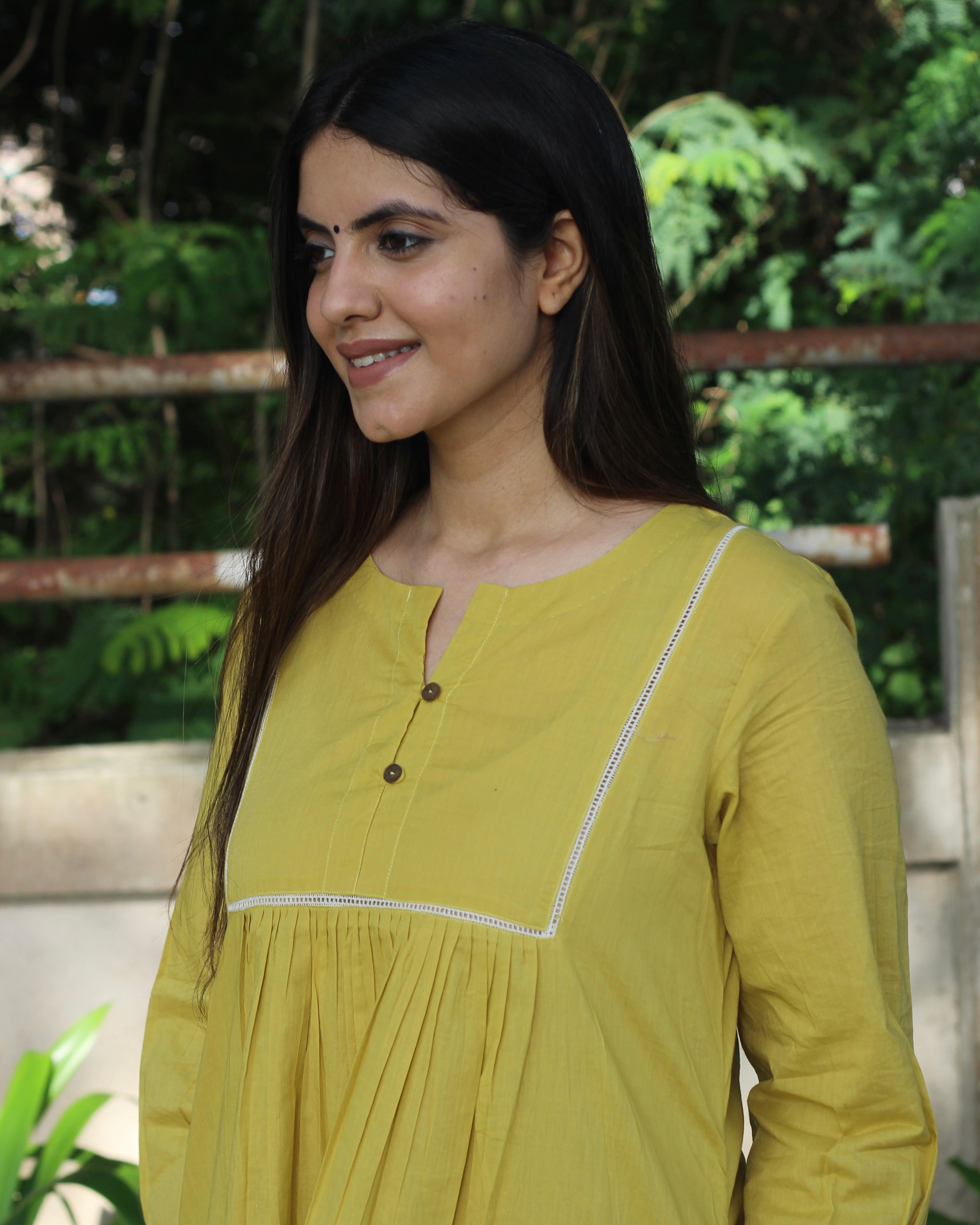 Premium Cotton Mustard Yellow Kurta with Pockets