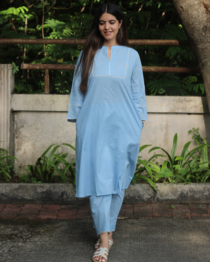 Premium Cotton Baby Blue Kurta