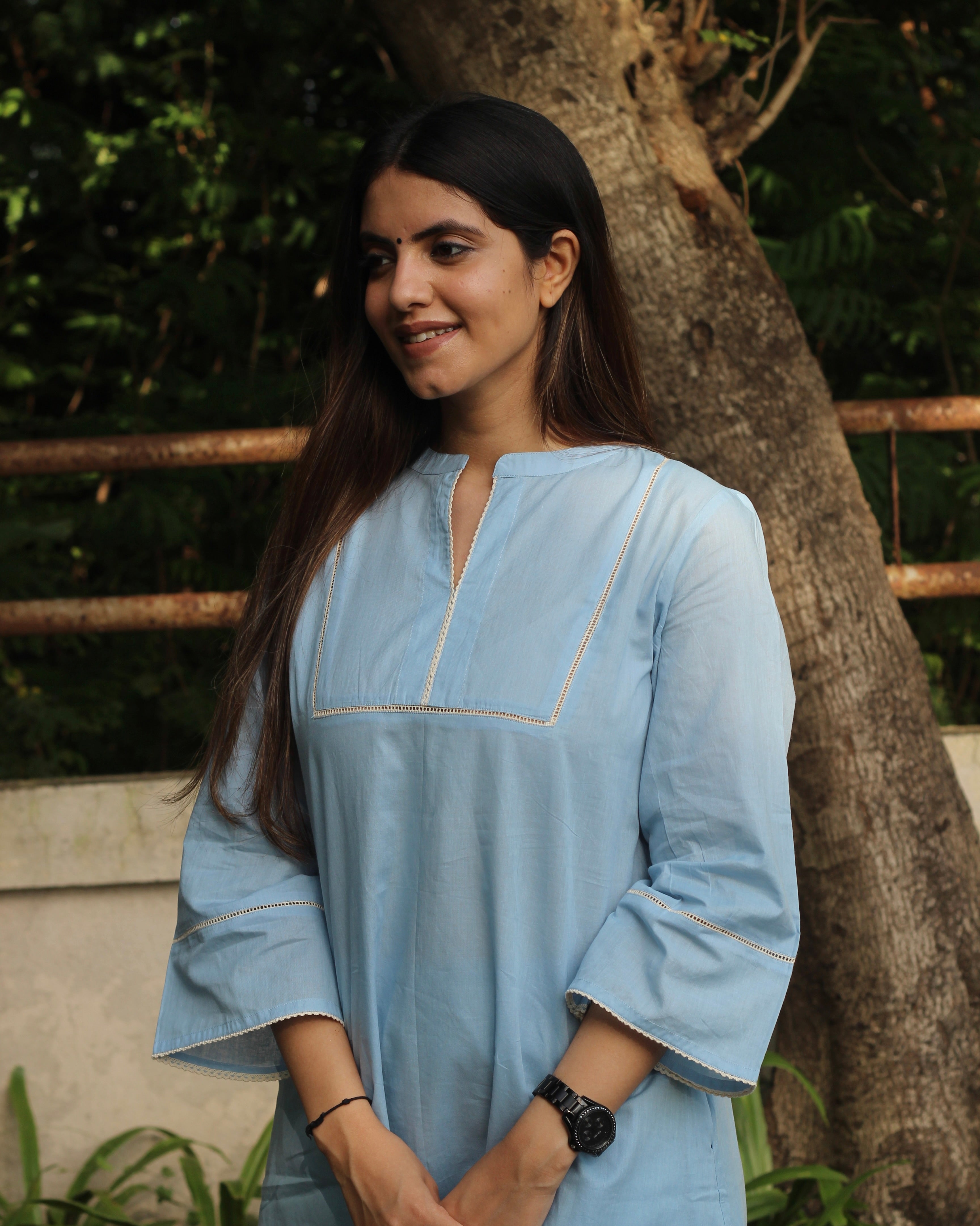 Premium Cotton Baby Blue Kurta