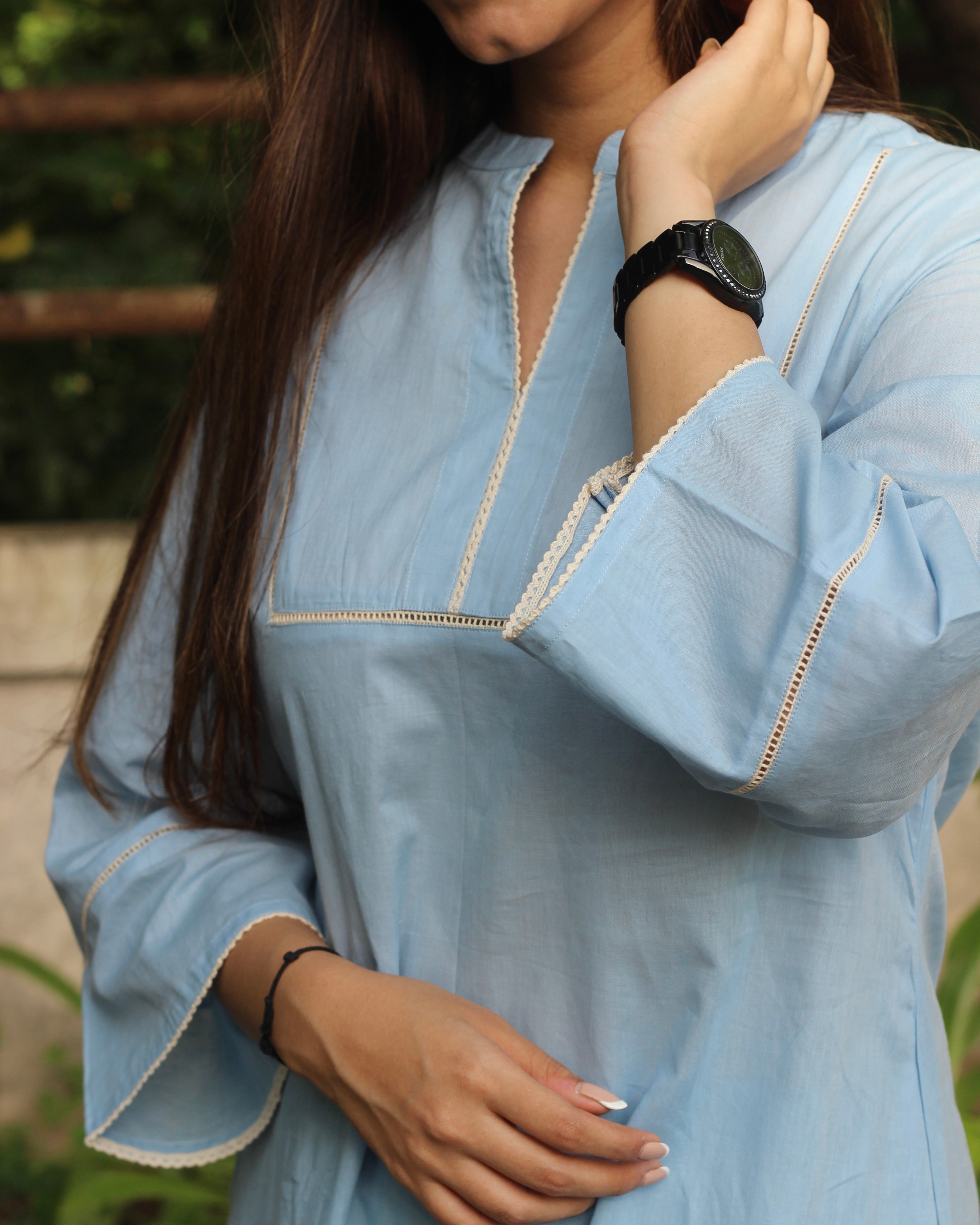 Premium Cotton Baby Blue Kurta