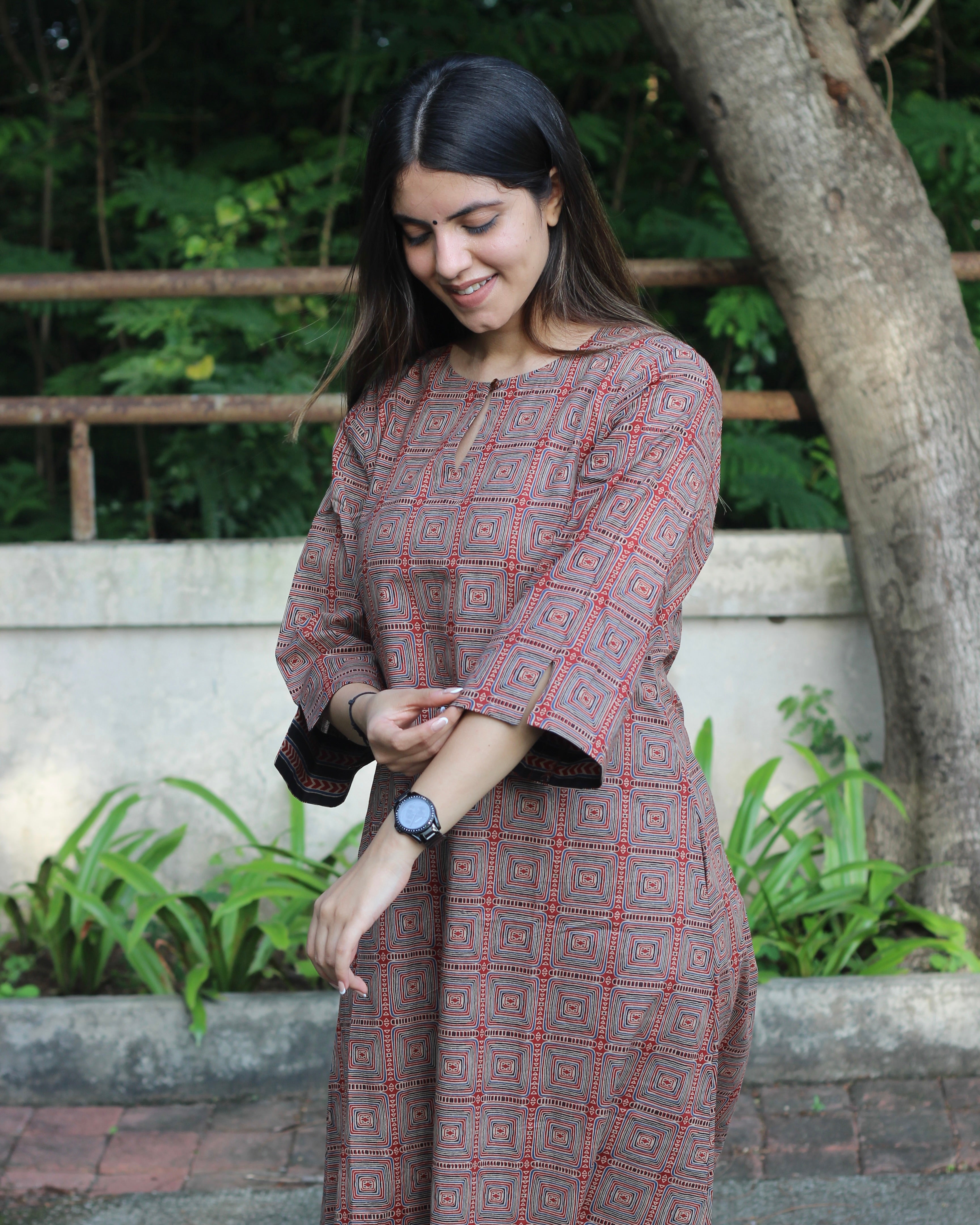 Pure Cotton Printed Ajrakh Kurta