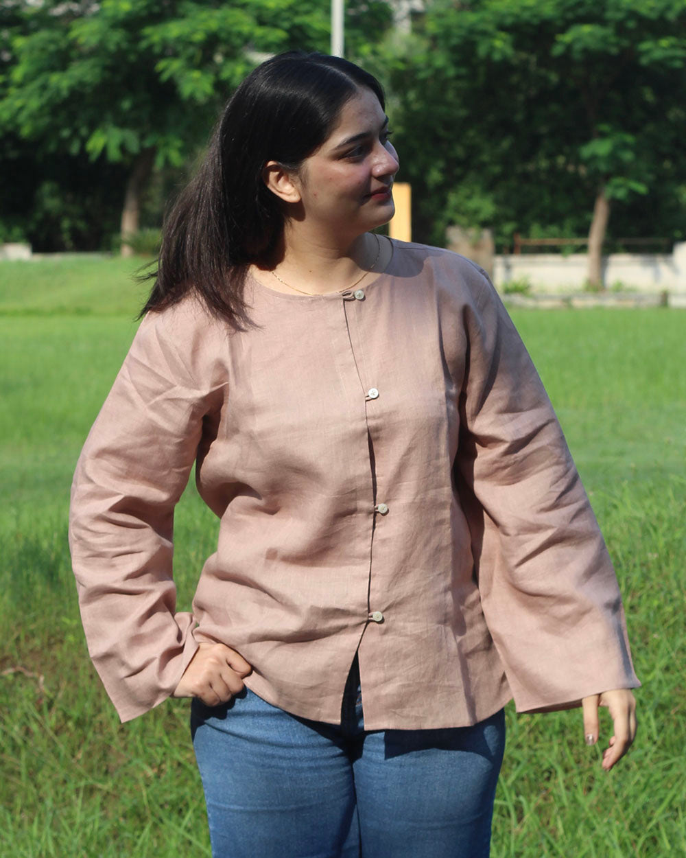 Sunkissed Short Top in Pure Linen
