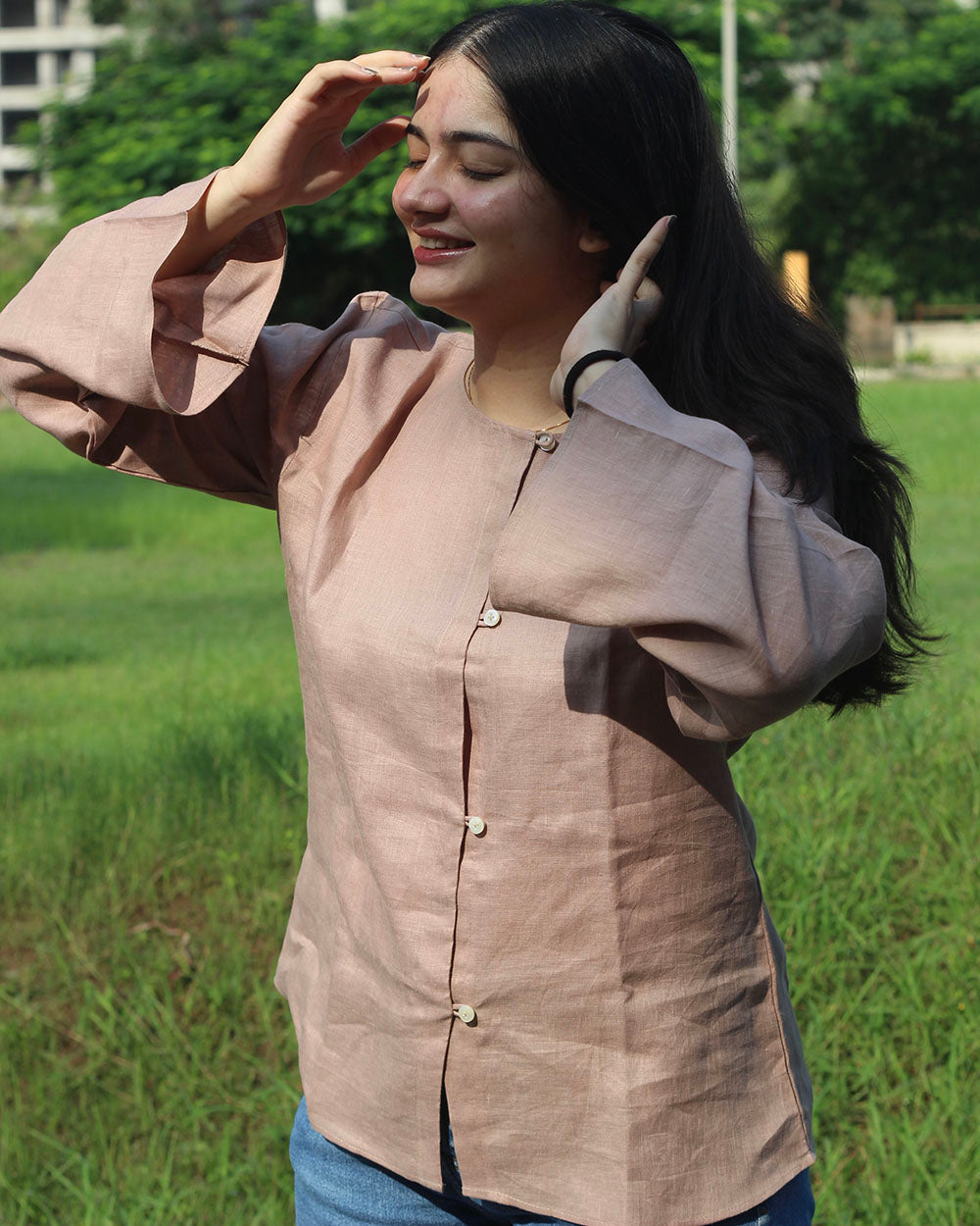 Sunkissed Short Top in Pure Linen