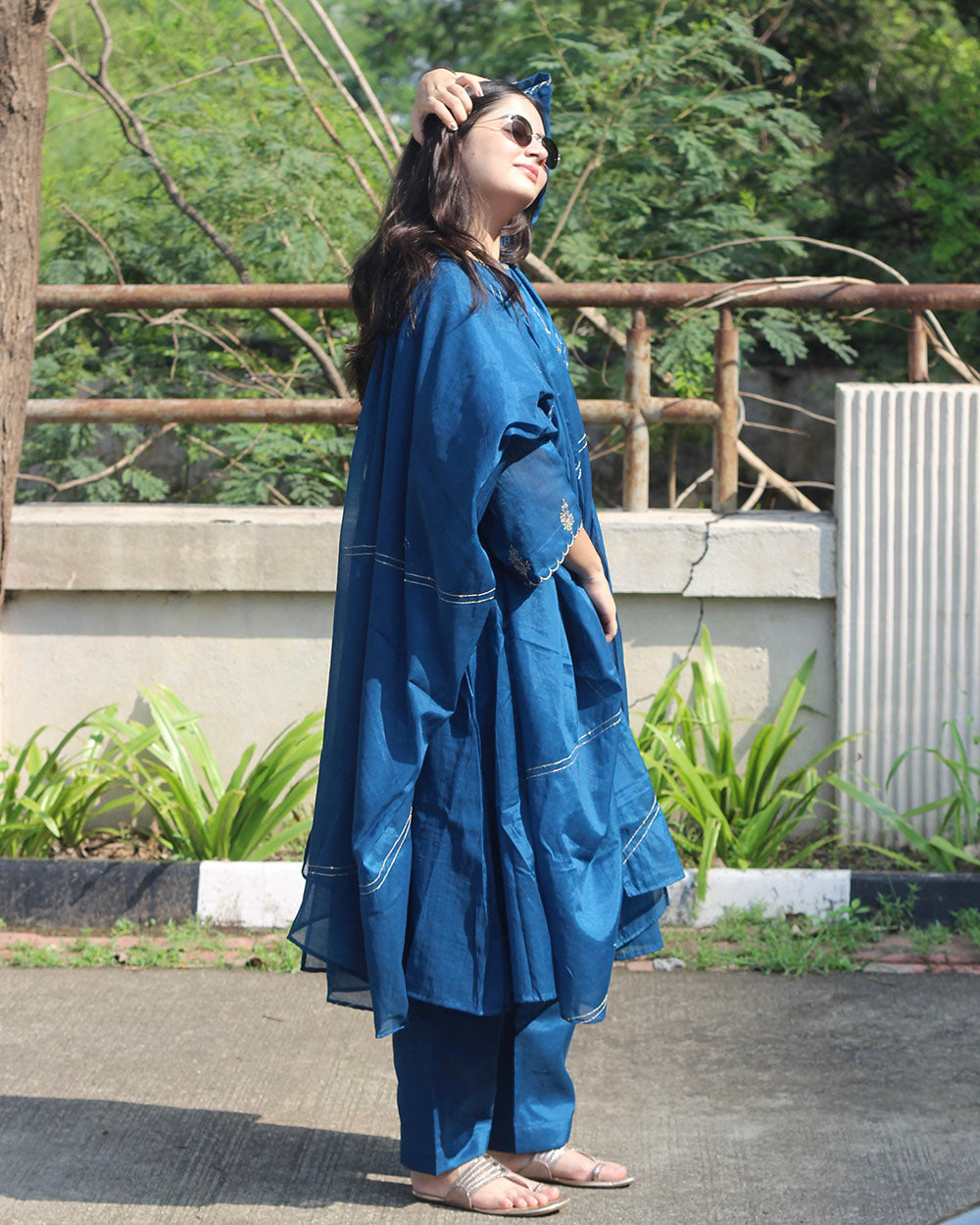 Sajda Mul Chanderi Suit Set - Set of 3