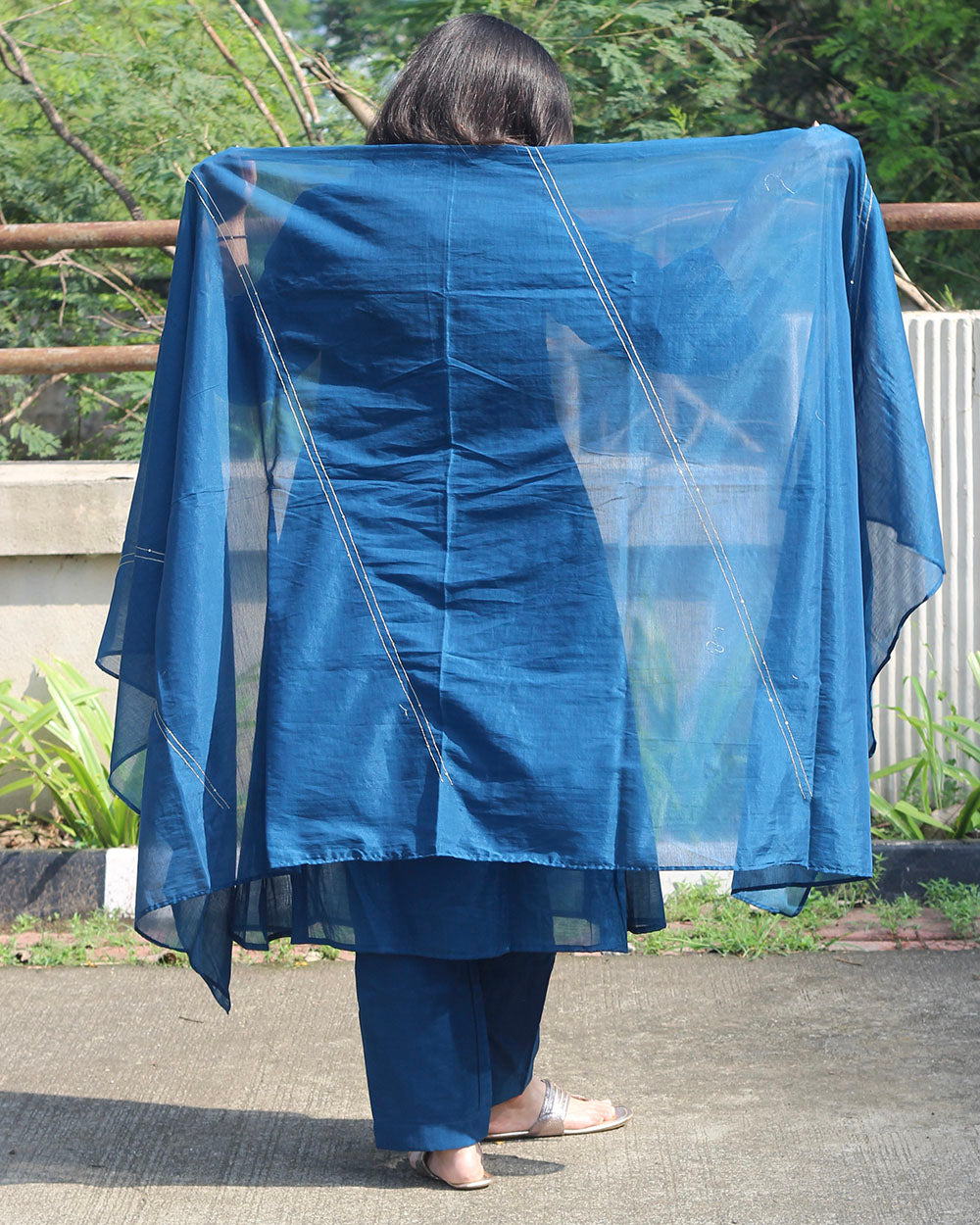 Sajda Mul Chanderi Suit Set - Set of 3