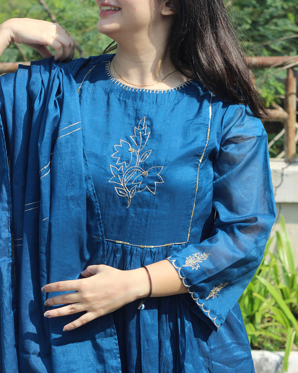 Sajda Mul Chanderi Suit Set - Set of 3