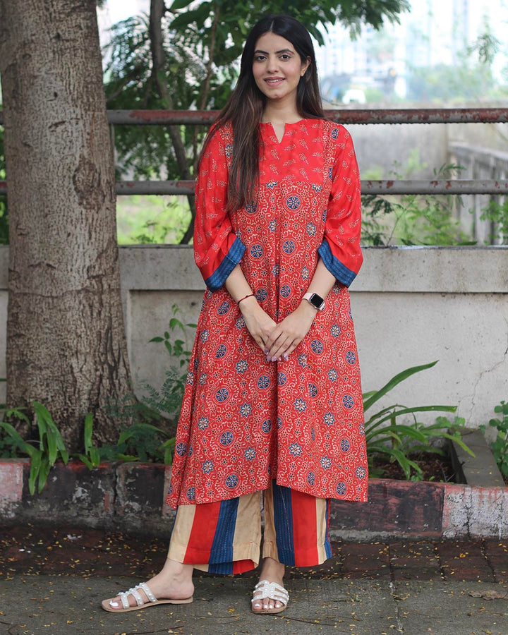 Vibrant Fusion Kurta Pant Set