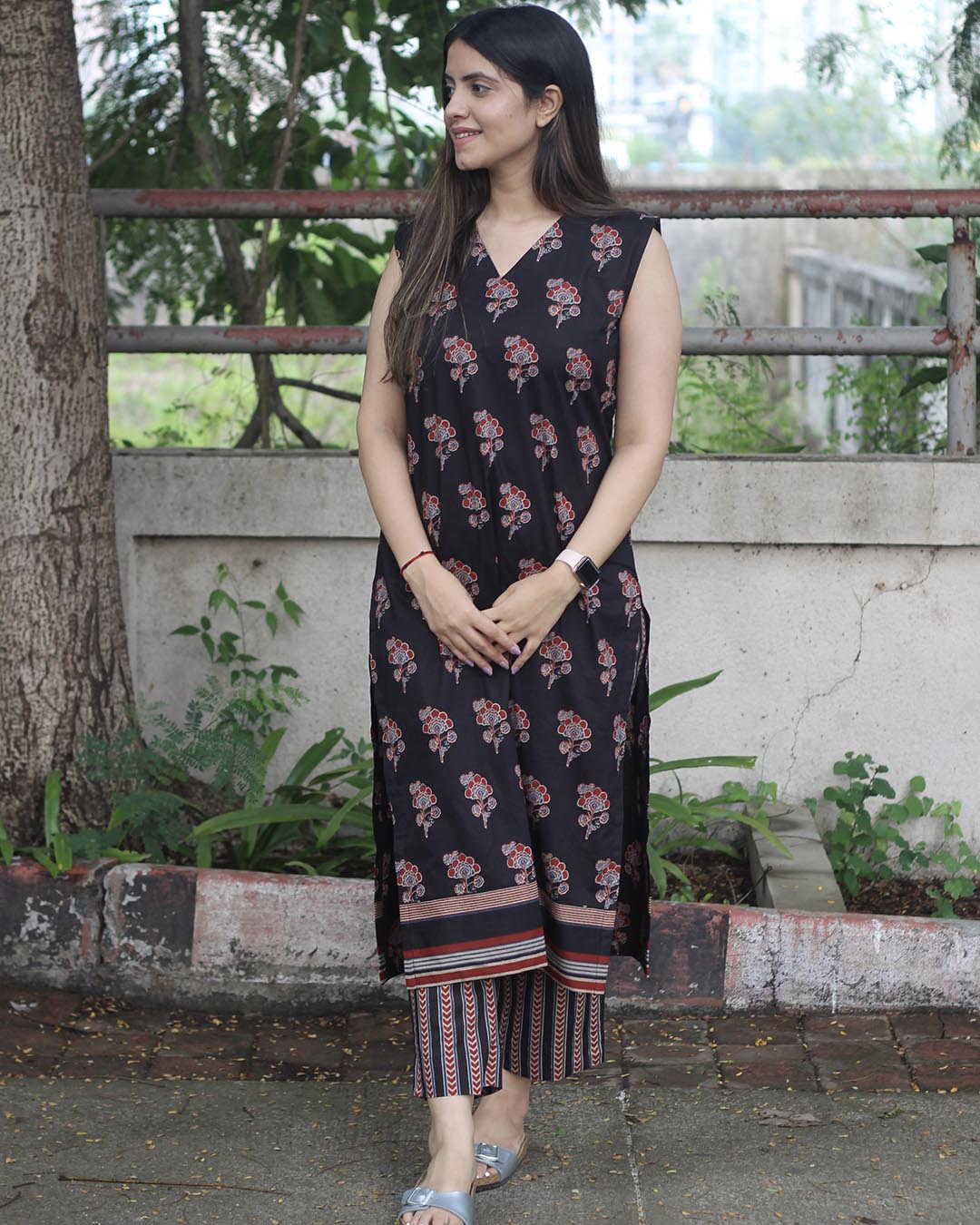 Midnight Pure cotton handblock Kurta