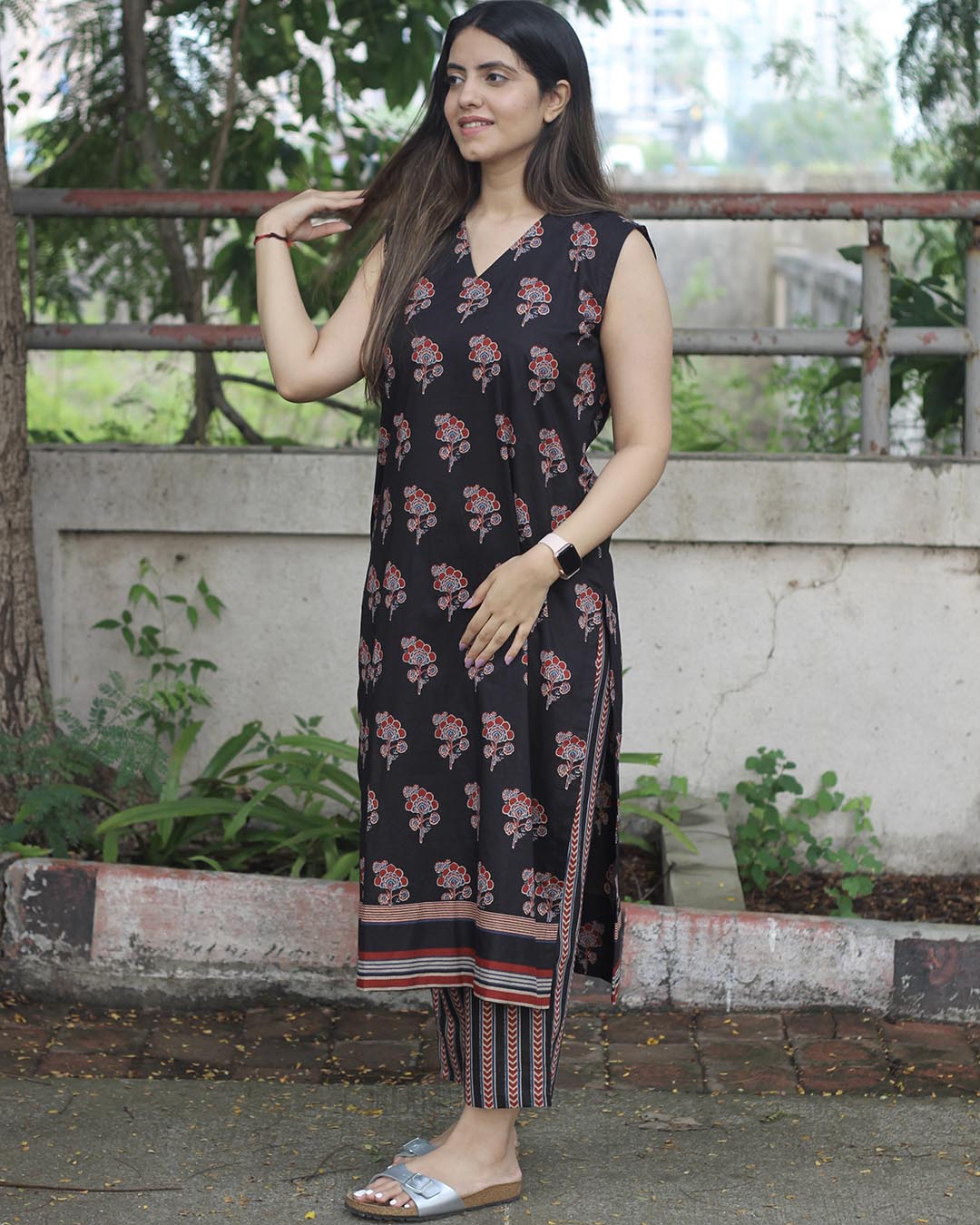 Midnight Pure cotton handblock Kurta