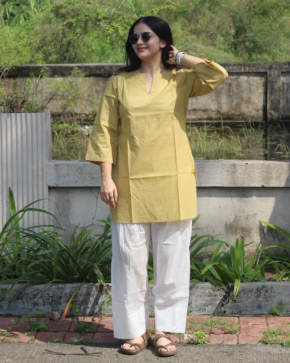 Kiran Short Tunic in Pure Cotton