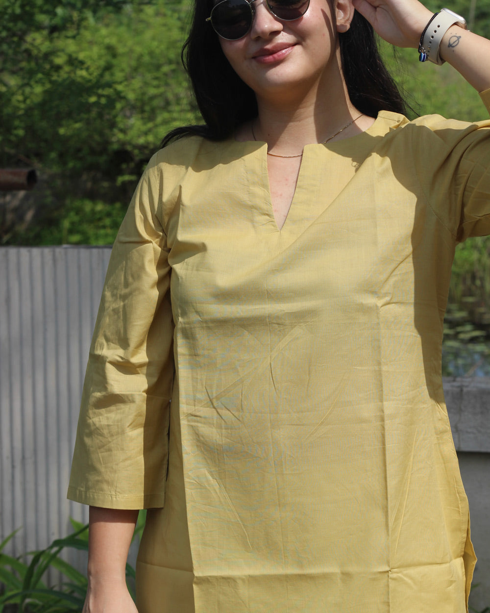 Kiran Short Tunic in Pure Cotton