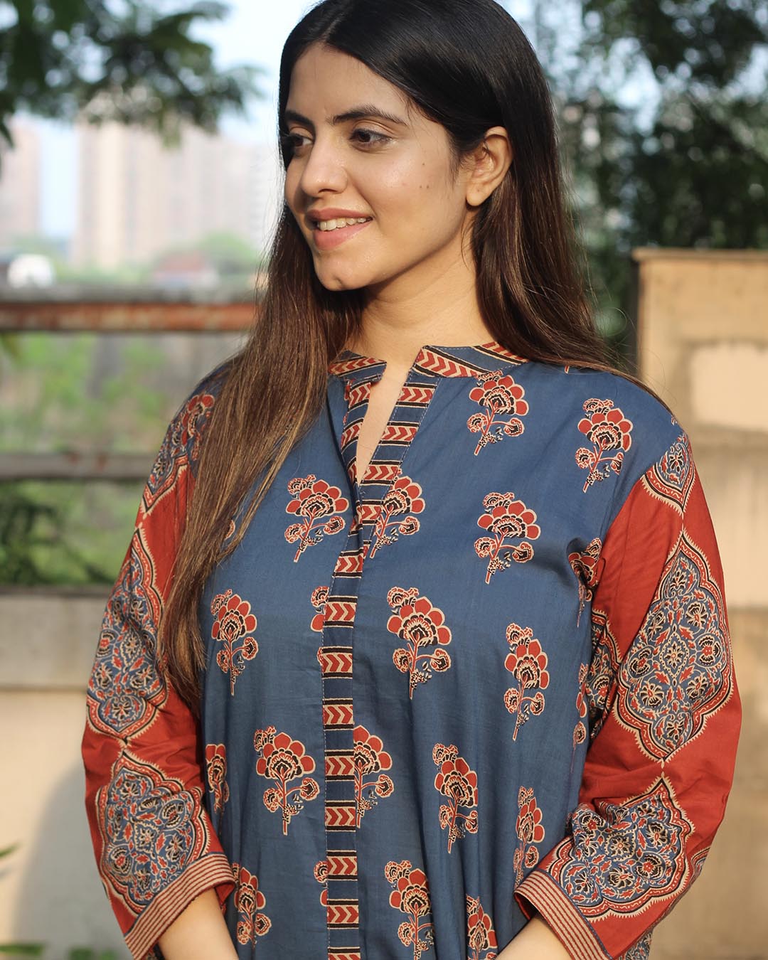 Handcrafted Handblock Kurta in Pure cotton