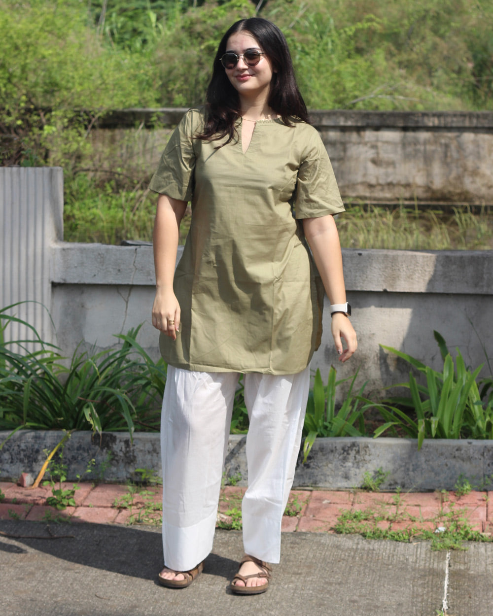 Komal Short Tunic in Pure Cotton