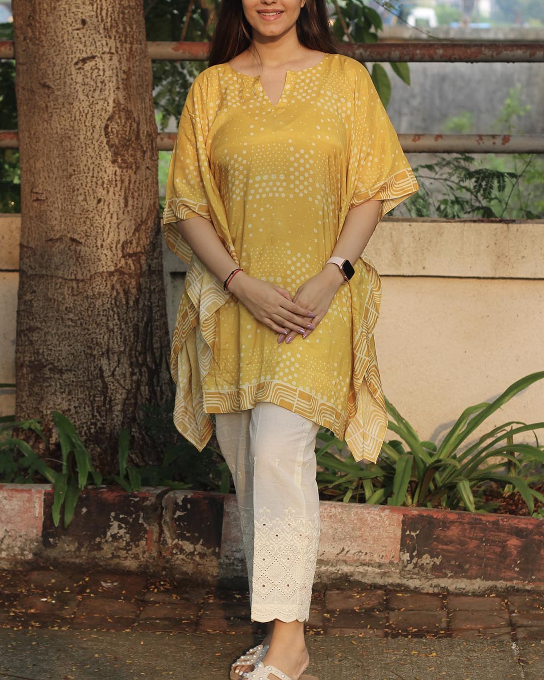 Sunlit Ivory Pure Muslin Kaftan