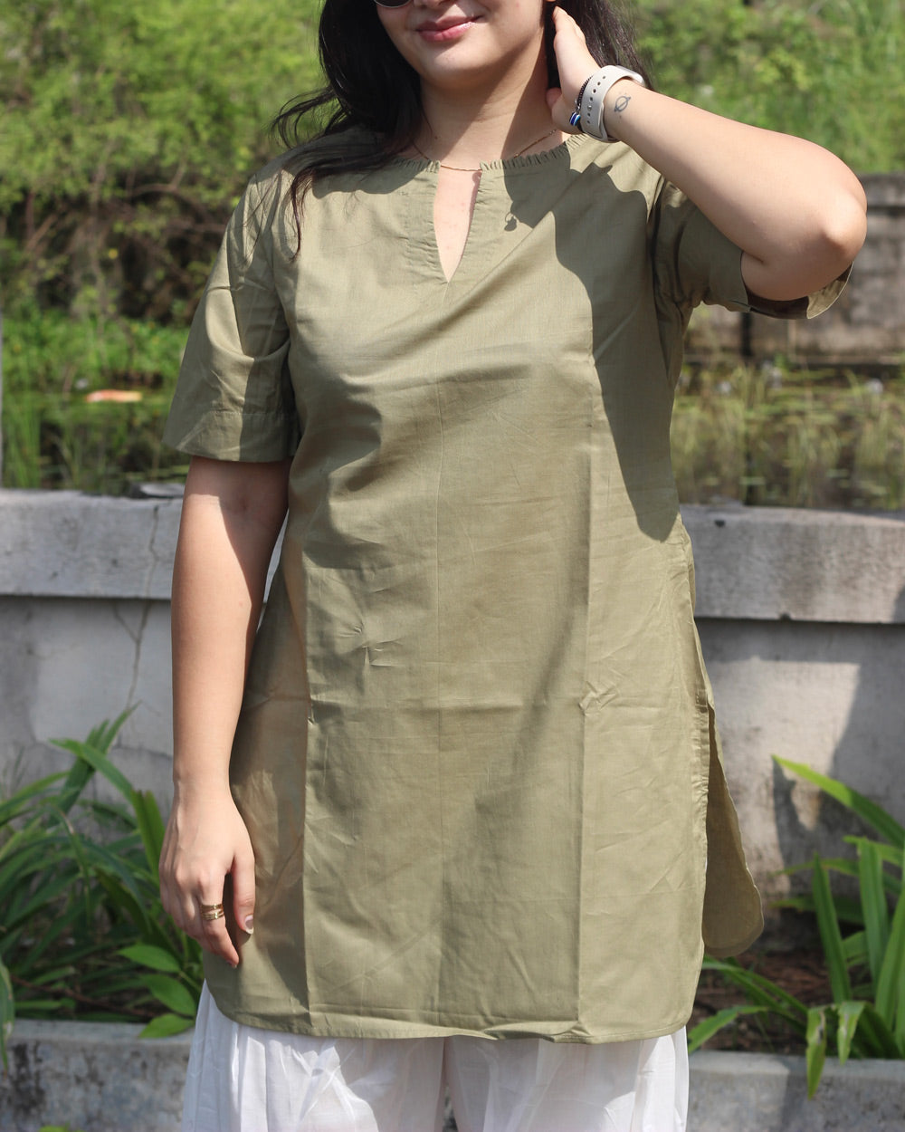 Komal Short Tunic in Pure Cotton