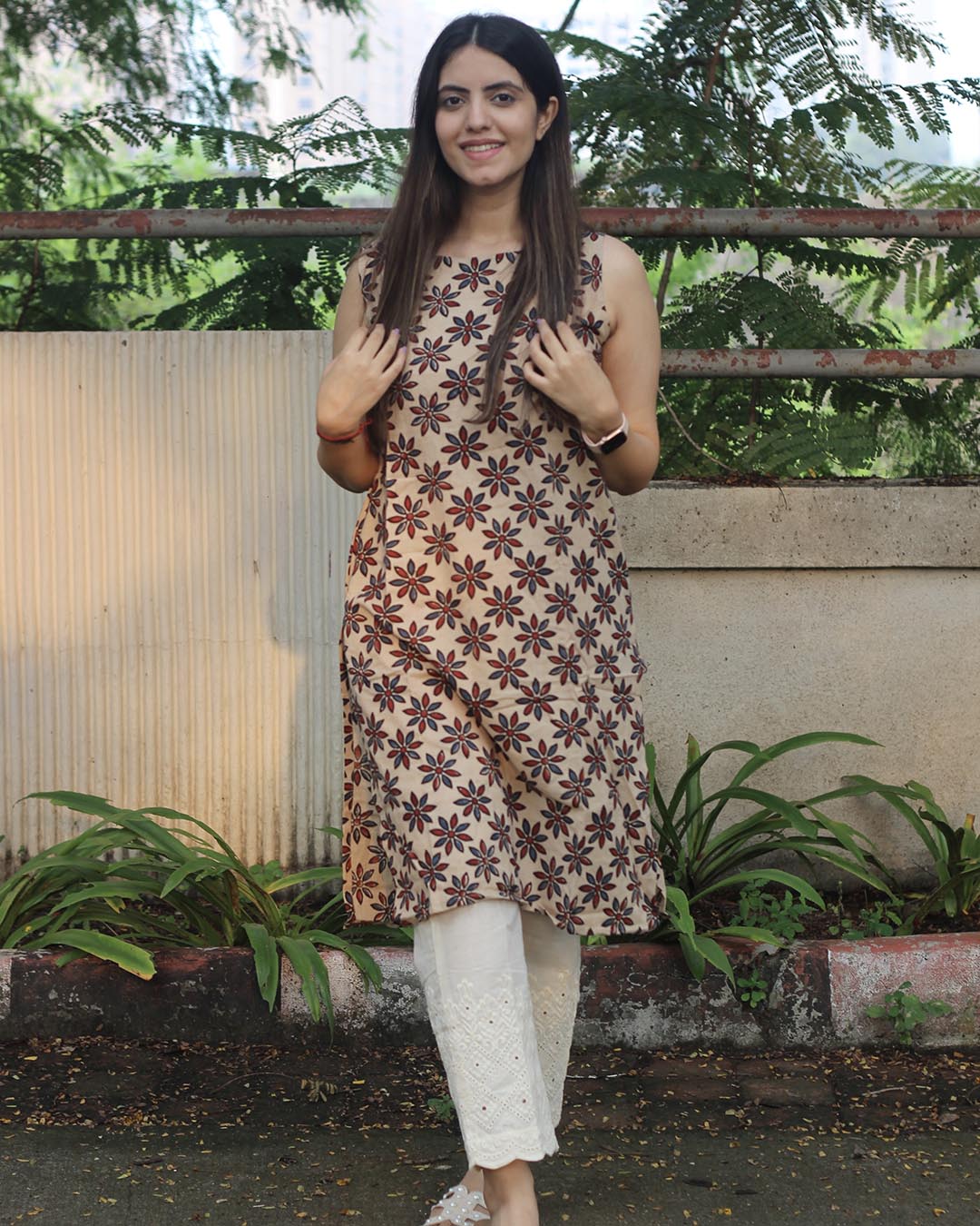 Floral printed Handblock Kurta