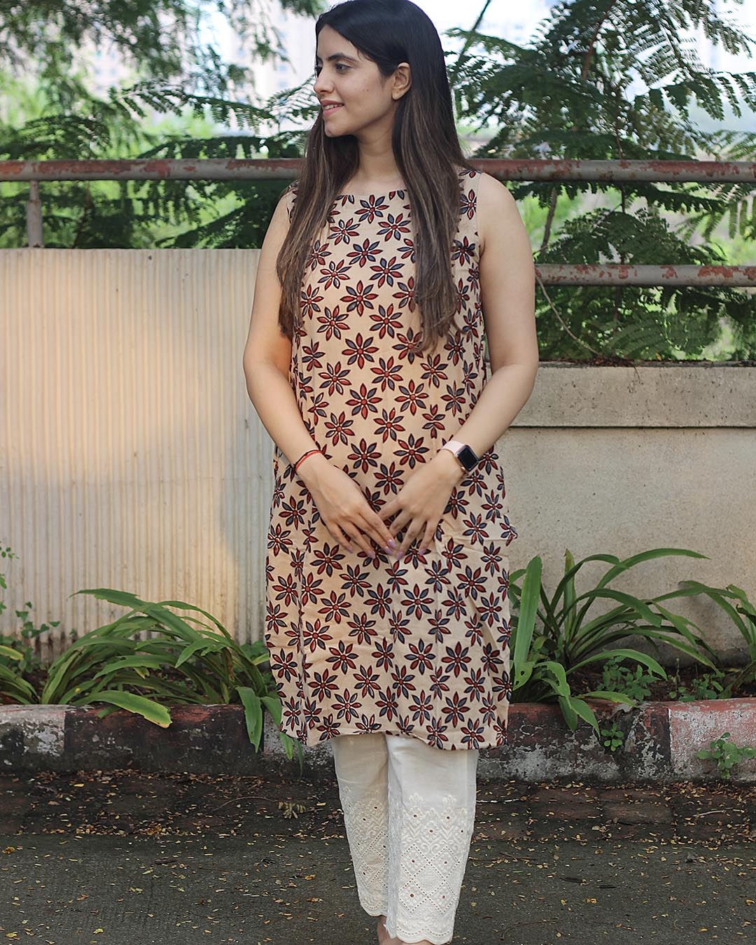 Floral printed Handblock Kurta